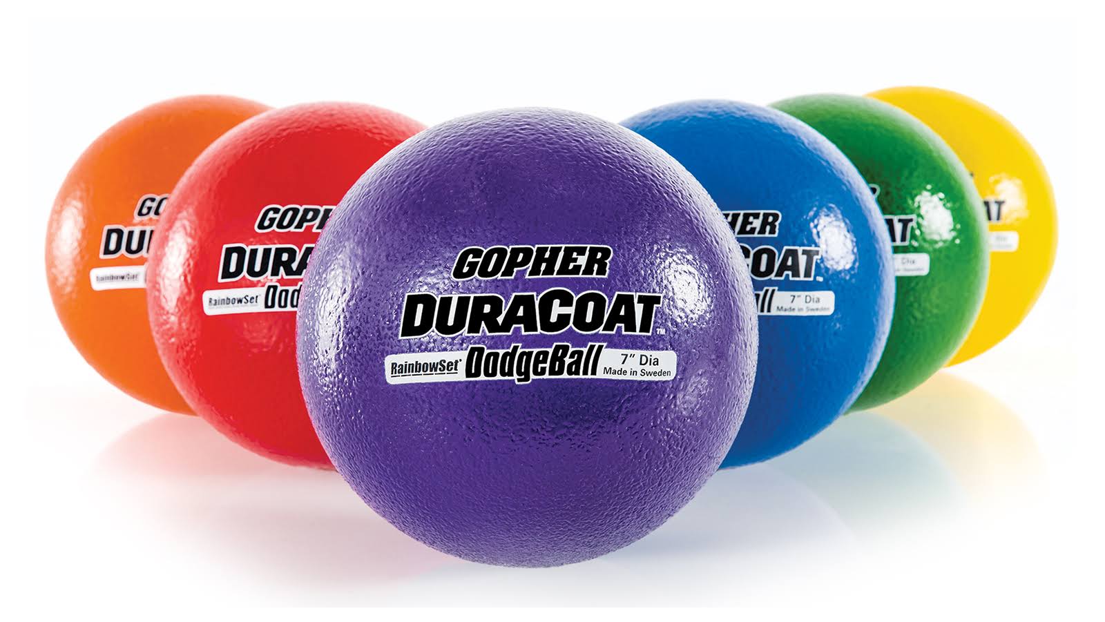 Gopher Duracoat Foam Dodgeballs - Rainbow 7x22 Diameter