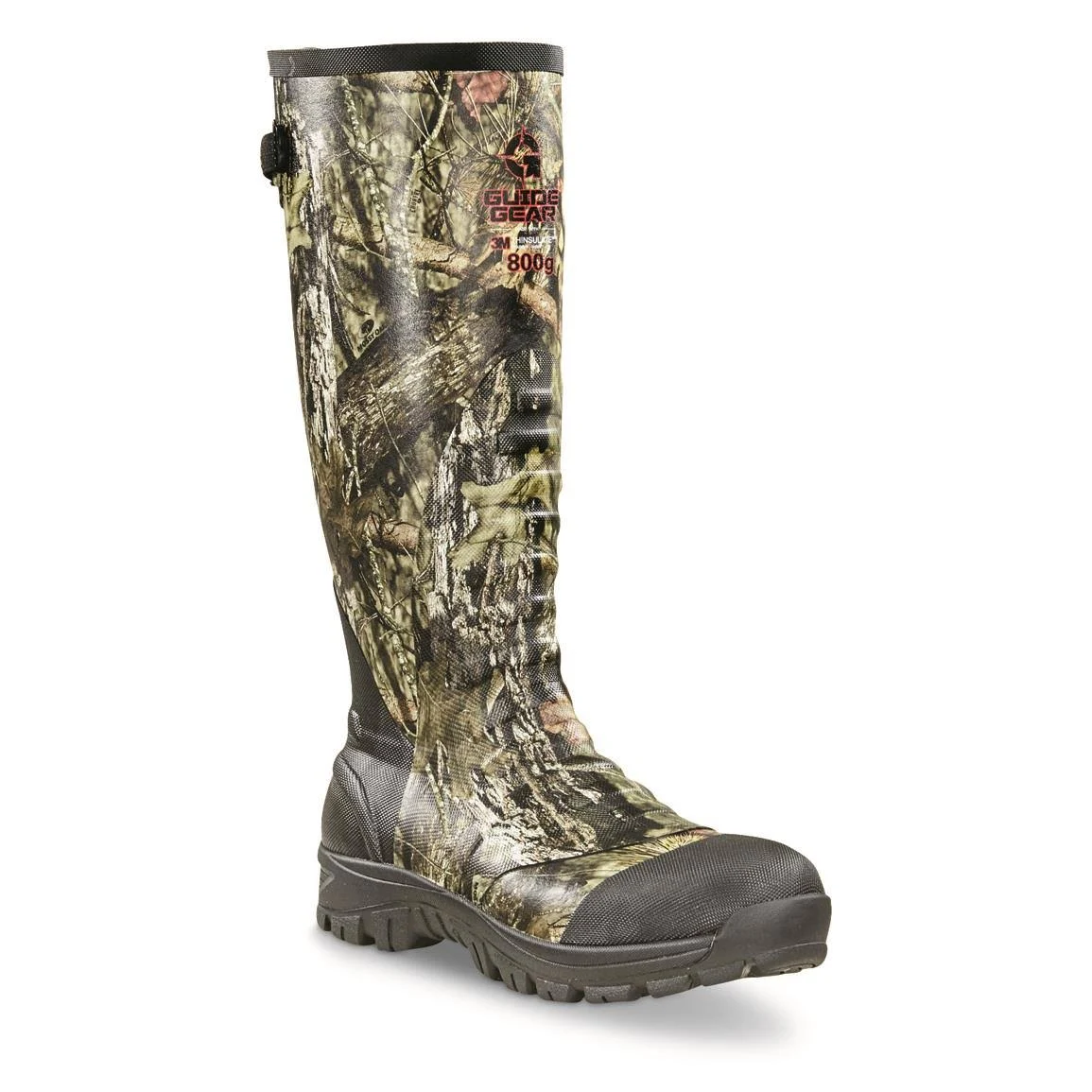 Rubber Hunting Boots: Guide Gear Ankle Fit Insulated Boots 800 Gram, 11D, Mossy Oak Break-Up Country, Men&s Size 11D