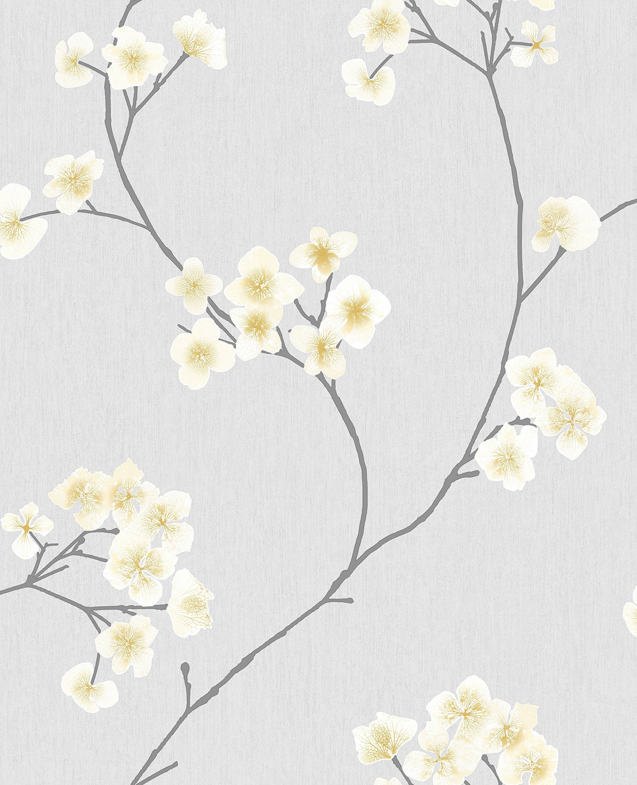 Graham u0026 Brown Radiance Wallpaper Grey/Ochre