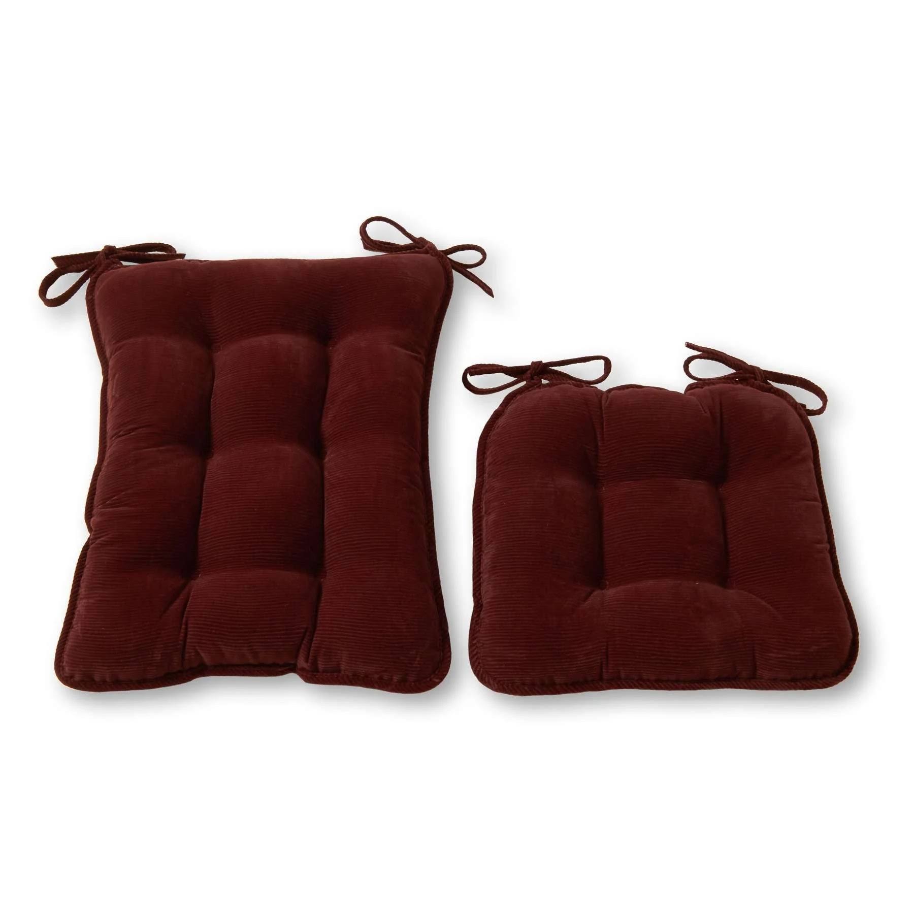 Greendale Home Fashions Standard Rocking Chair Cushion Set Cherokee Solid Wine
