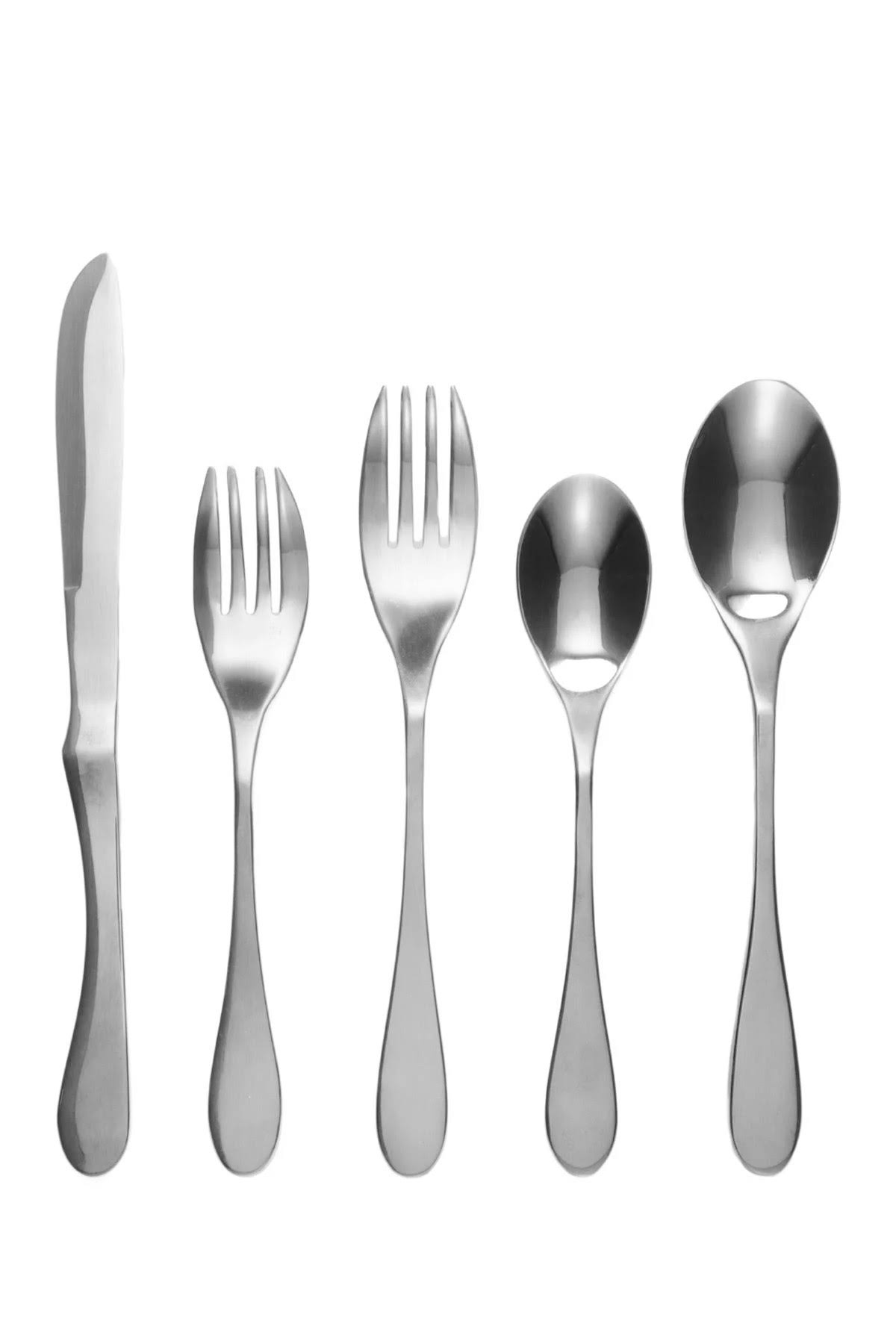 Knork Gloss 20-Piece Flatware Set, Silver