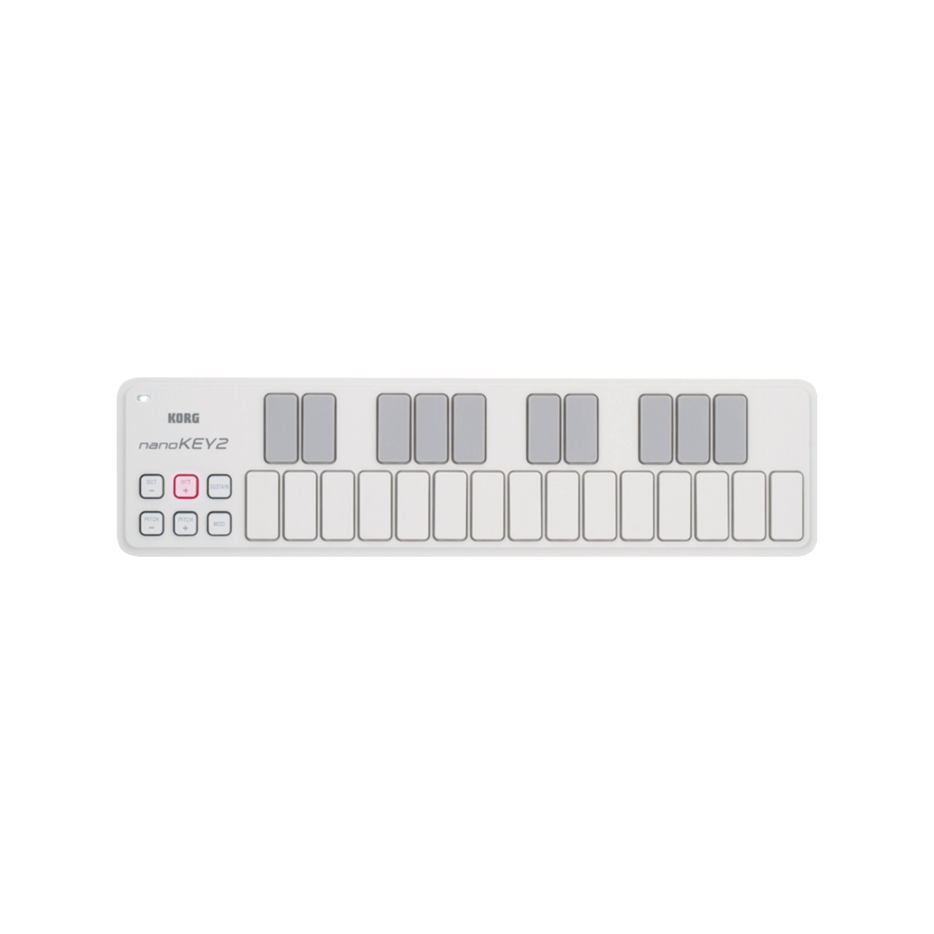 Korg NanoKEY2 Slim Line USB Keyboard Controller, White