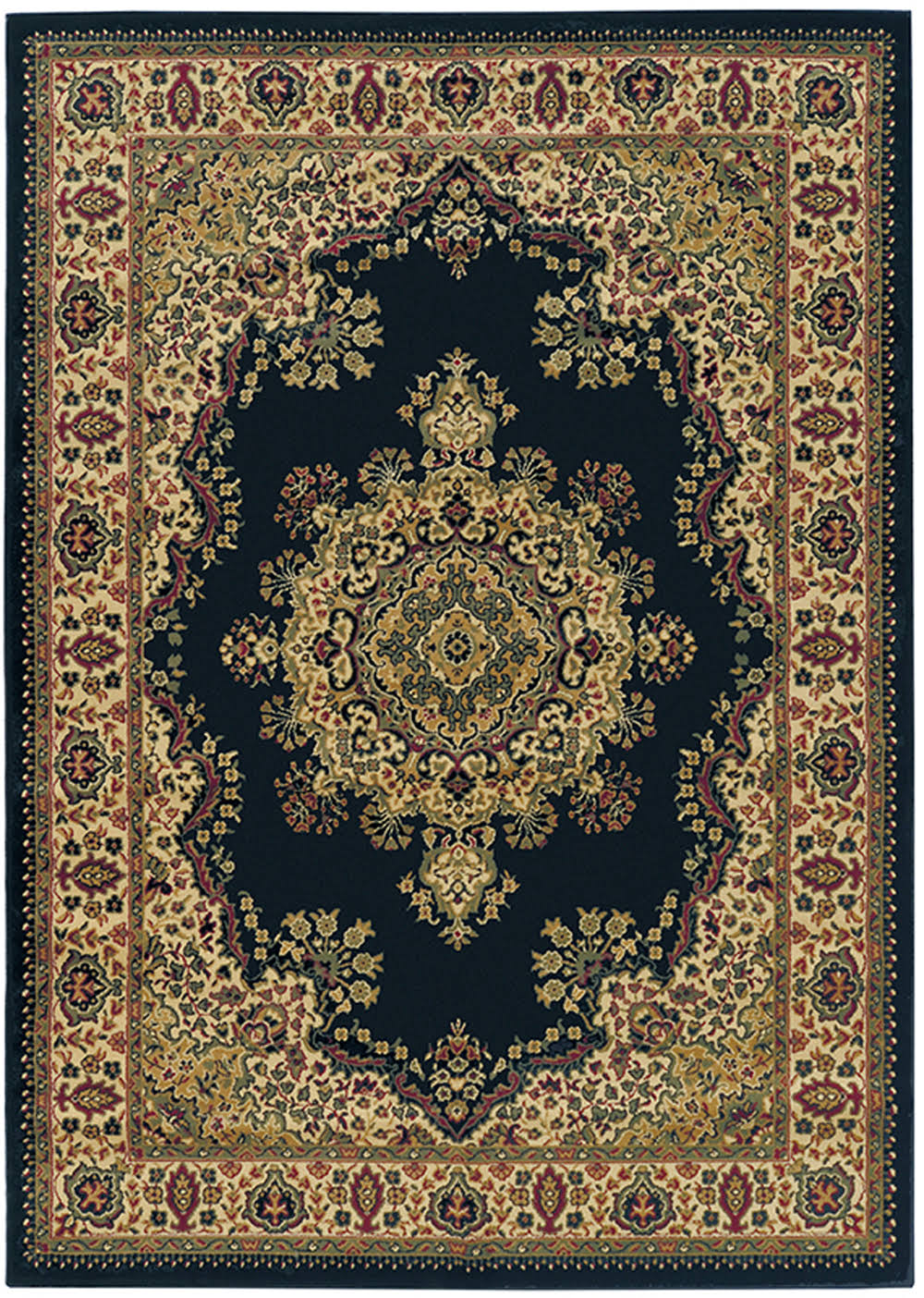 Radici Castello 1191 7&9x22 x 11&0x22 Black Area Rug