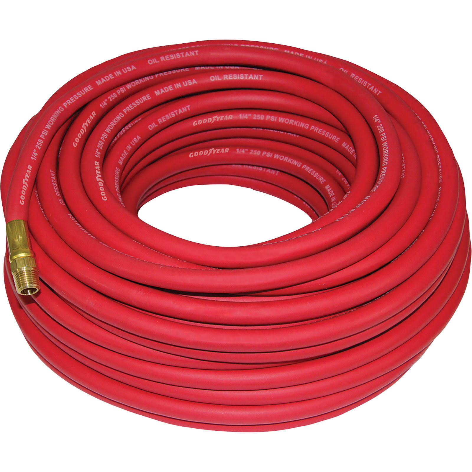 Goodyear Rubber Air Hose - 1/4inch x 100ft., 250 psi, Red, Model 12740