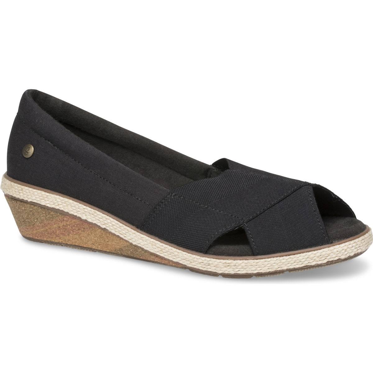 Women&s Grasshoppers Peach Open Toe Slip On, Size: 11, Black
