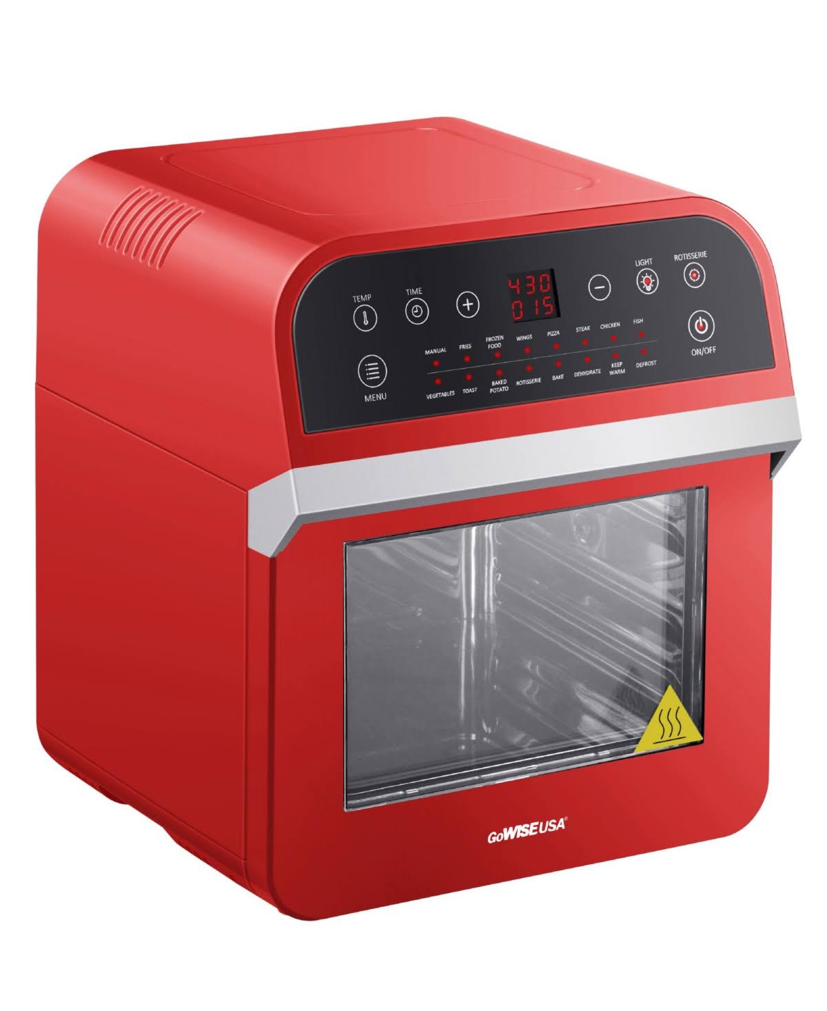 GoWISE USA Deluxe 12.7-Quarts 15-in-1 Electric Air Fryer Oven Red