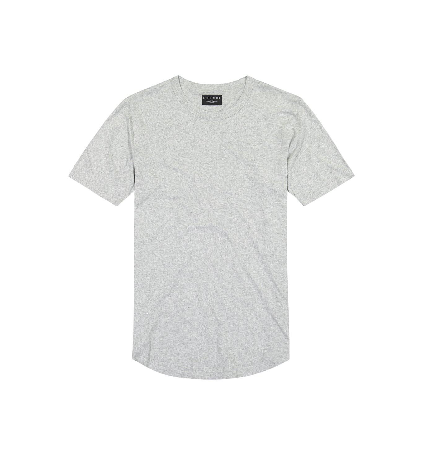 Goodlife Men&s Supima Scallop Crewneck T-Shirt | LT. Heather Grey