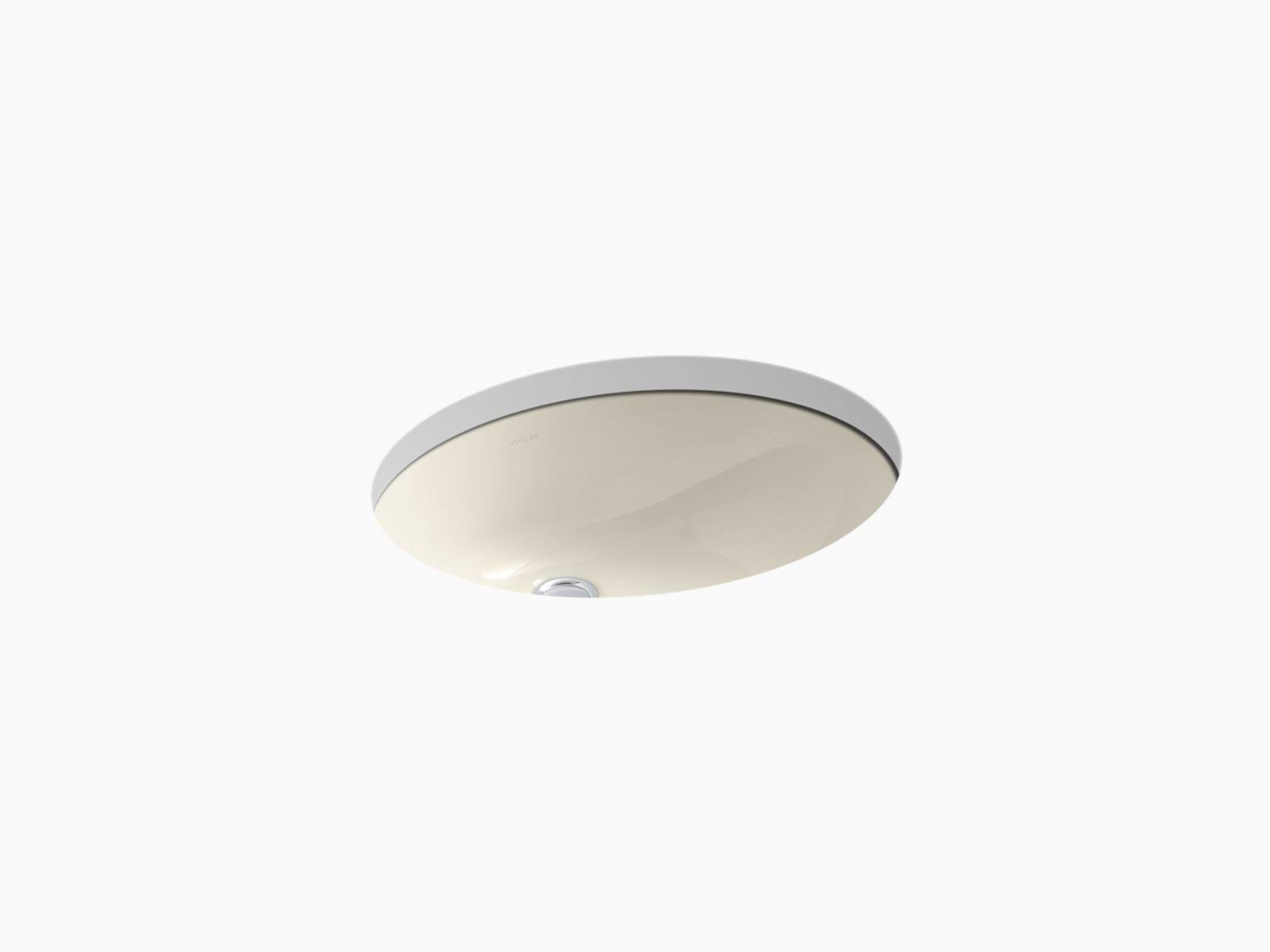 Caxton Oval Undermount Bathroom Sink with Overflow Kohler Finish: Almond