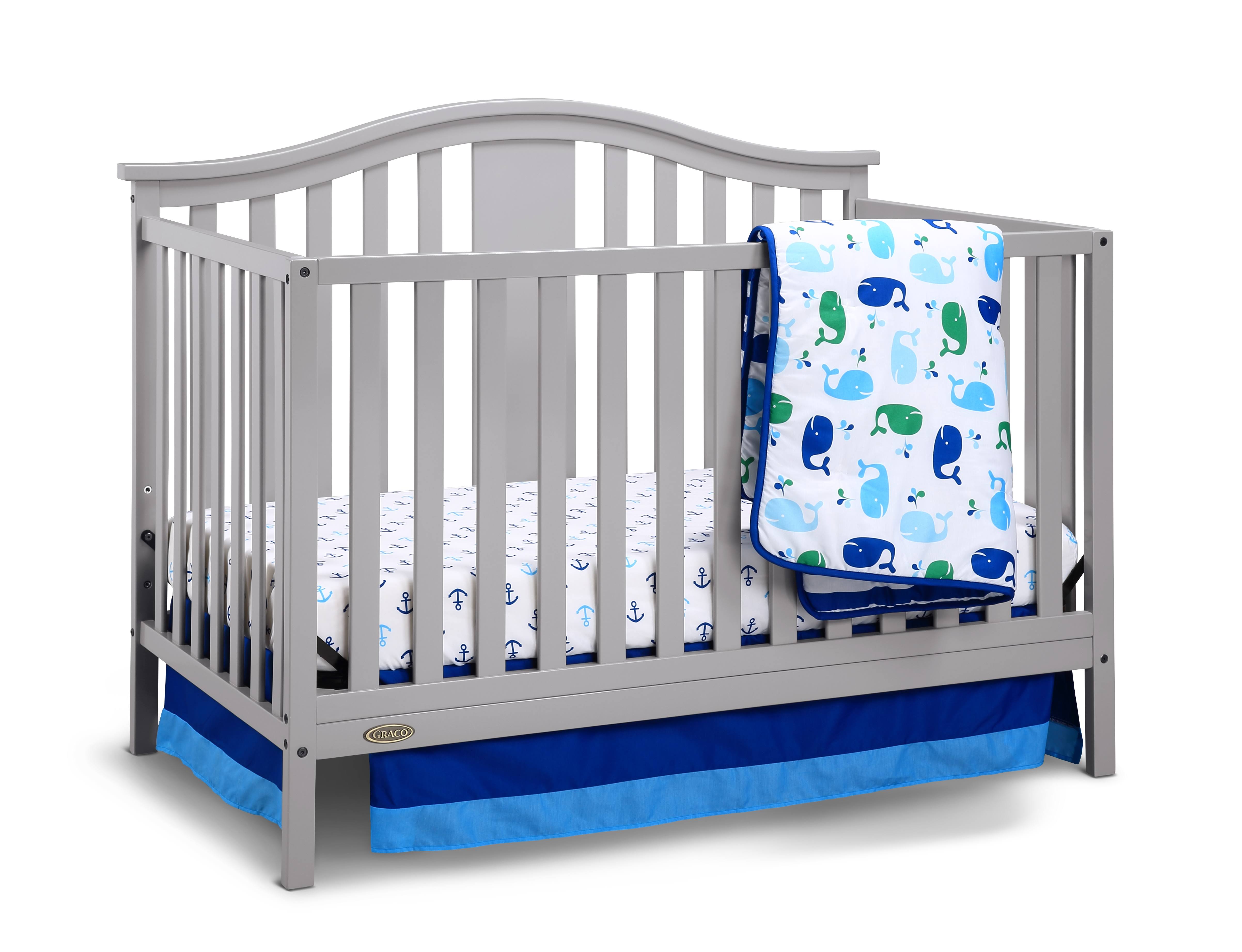 Graco Solano 4-in-1 Convertible Crib with Mattress - Pebble Gray