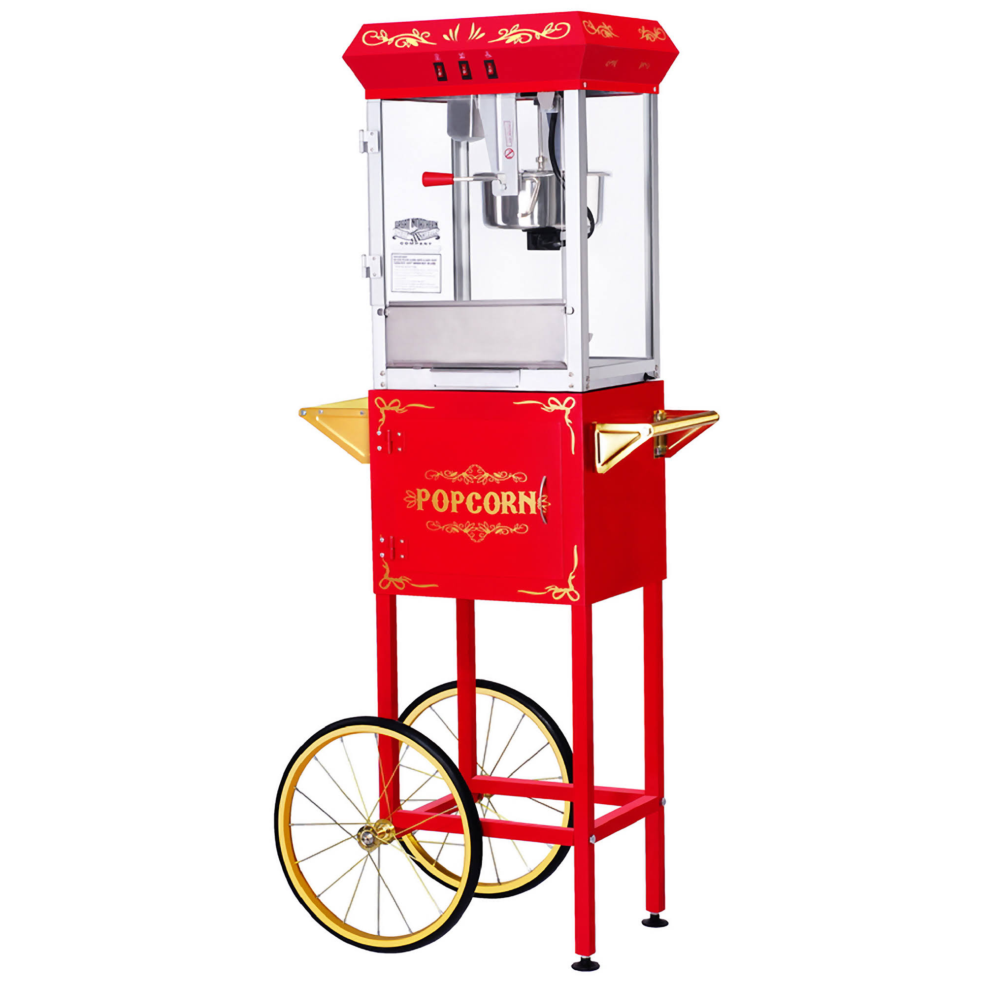 Great Northern Popcorn All Star GNP-800 Red Popcorn Machine u0026 Cart - 8 oz