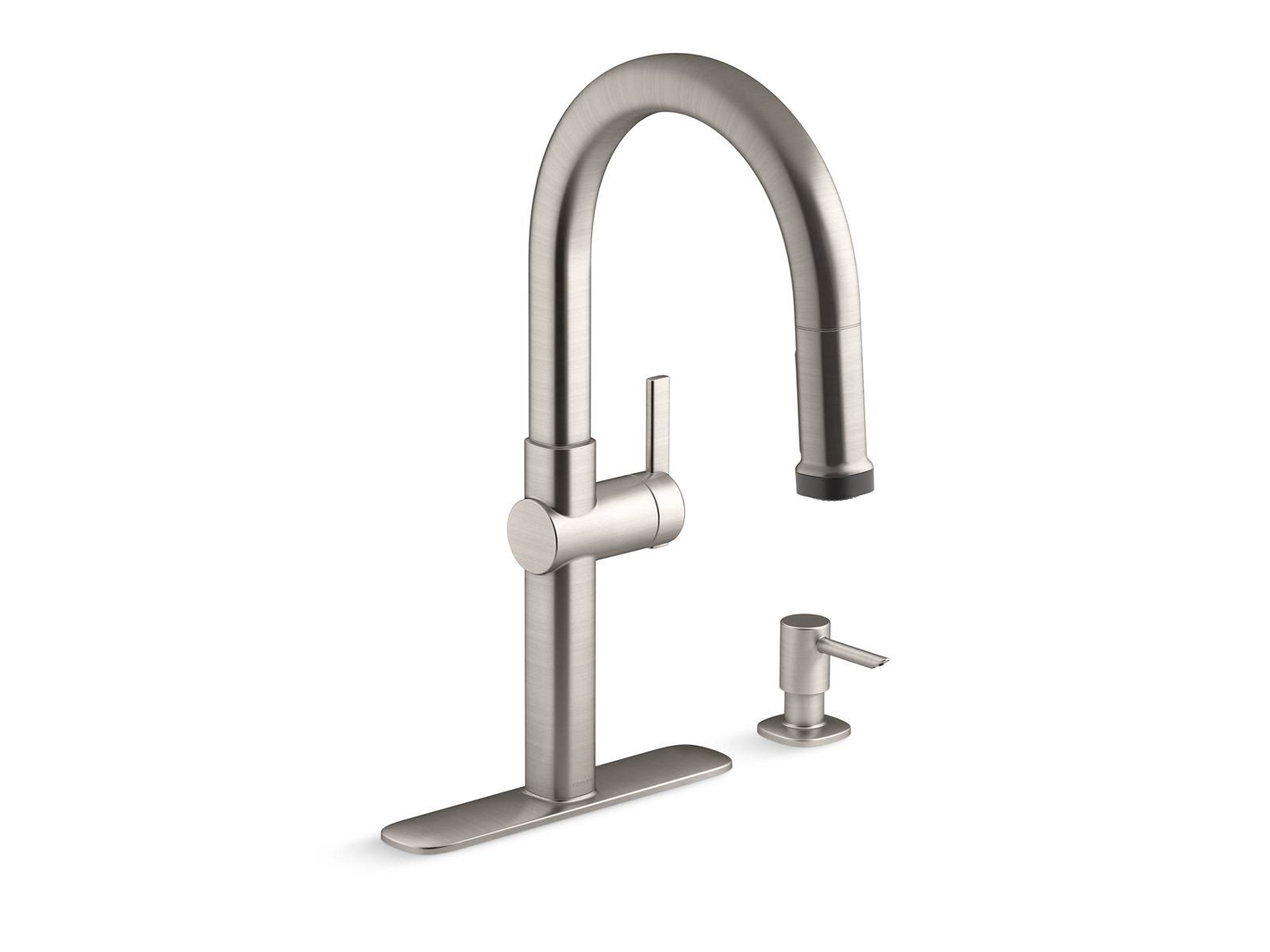 Rune Single-Handle Pull-Down Sprayer Kitchen Faucet in Vibrant Stainless