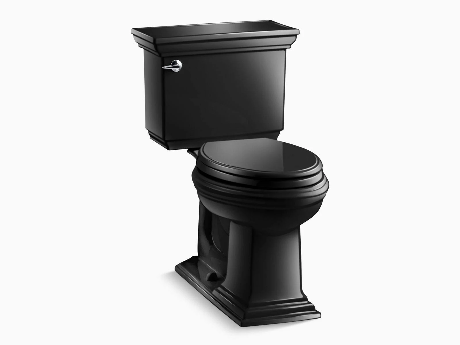 Kohler K-3817 Memoirs Stately 1.28 GPF Two-Piece Elongated Comfort Height Toilet Black Black