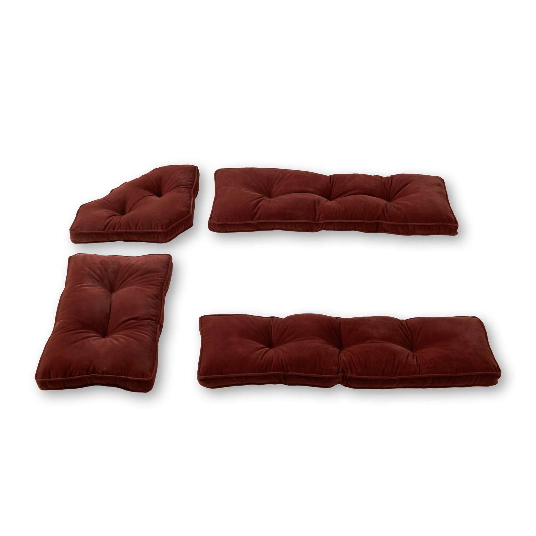 Greendale Home Fashions 4 Piece NOOK Cushion Set Nylon Microfiber Hyatt-Burgundy