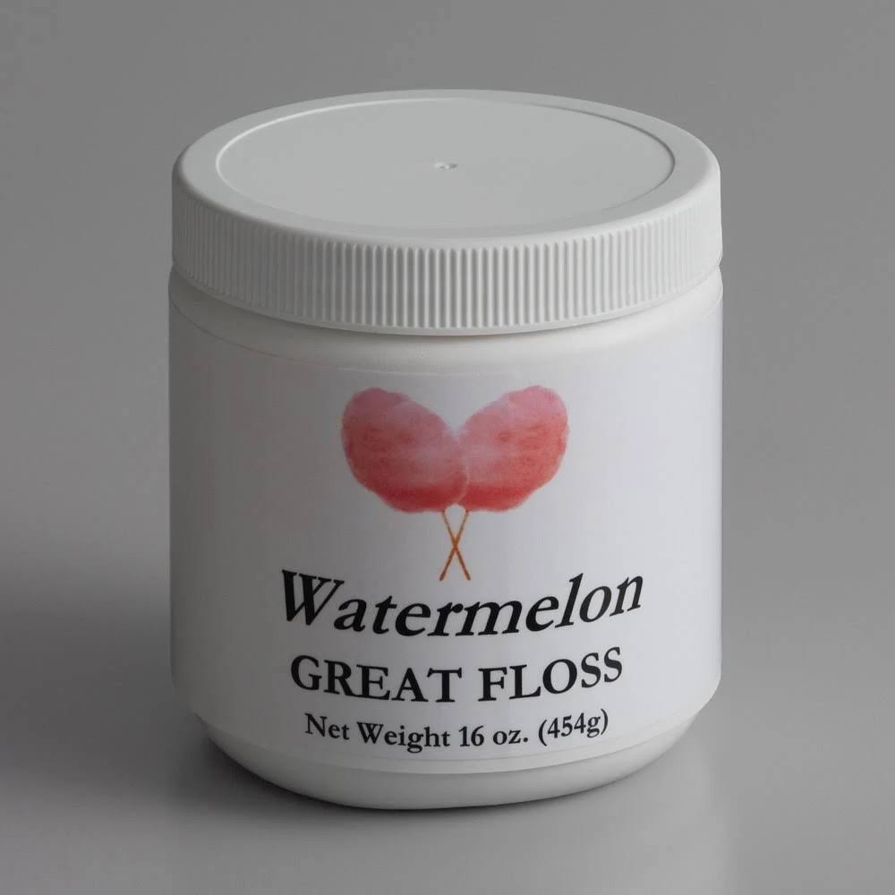 Great Western Great Floss 1 lb. Container Pink Watermelon Cotton Candy Concentrate Sugar - 12/Case 16147