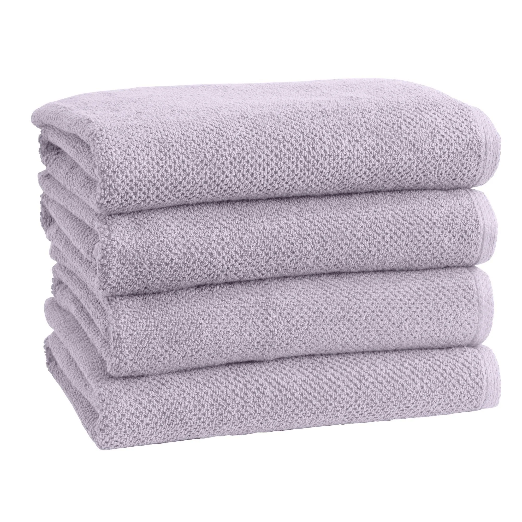 Great Bay Home 4-Pack 100% Cotton Textured Bath Towel Set Lilac