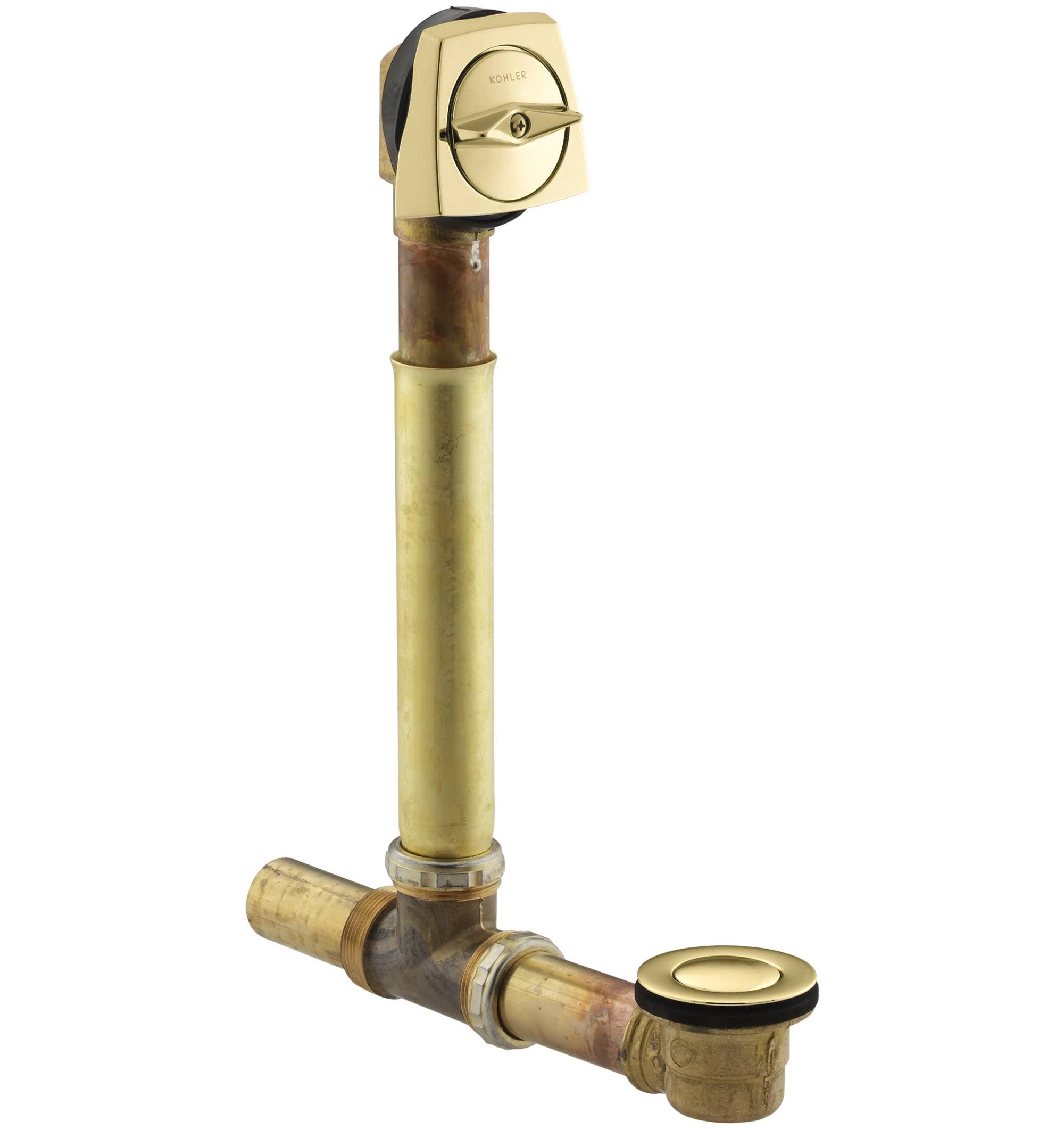 Kohler K-7161-AF-PB Clearflo 1-1/2-Inch Adjustable Pop-Up Drain, Vibrant Polished Brass
