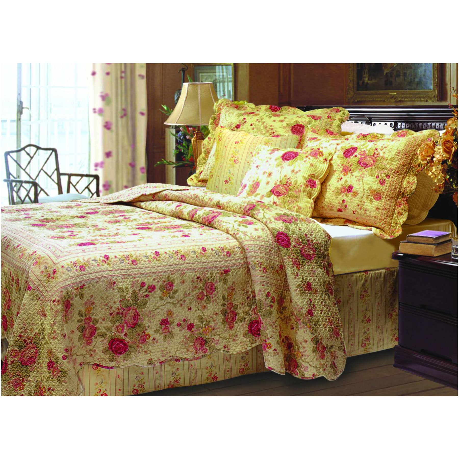 Greenland Home Antique Rose Quilt Set, 5-Piece Full/Queen, Multi