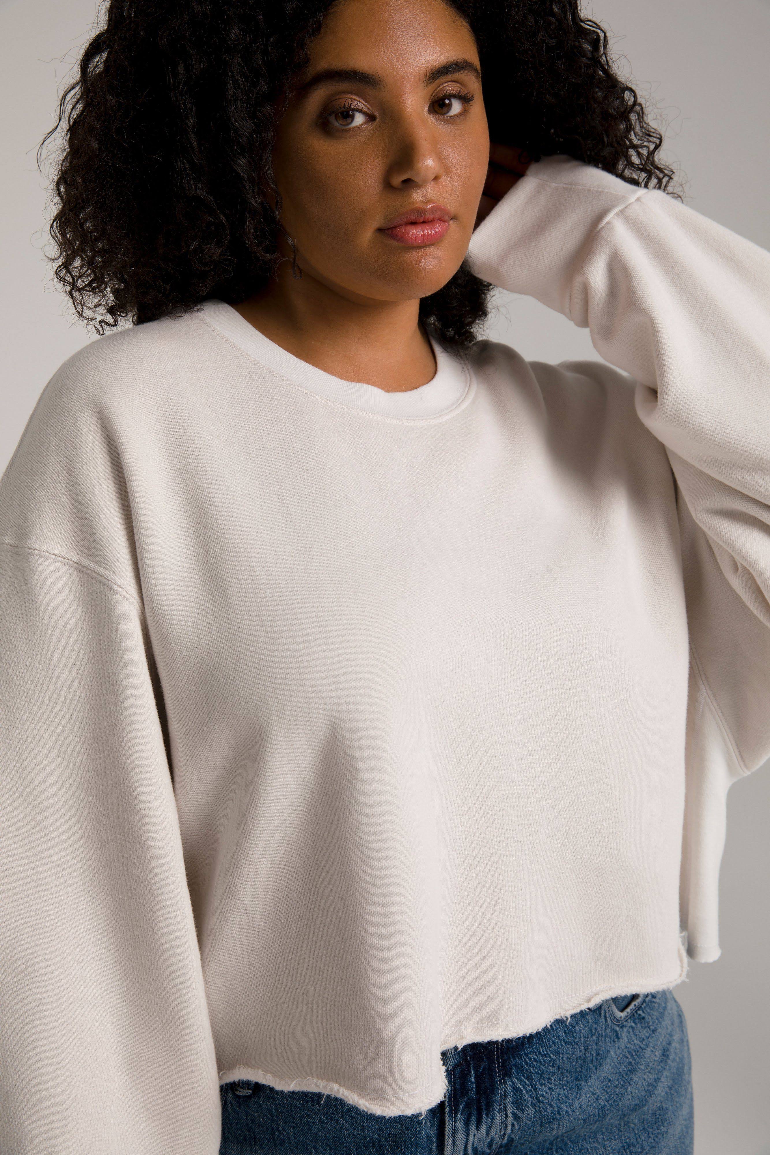 Women&s Good American Cool Crop Cotton Sweatshirt