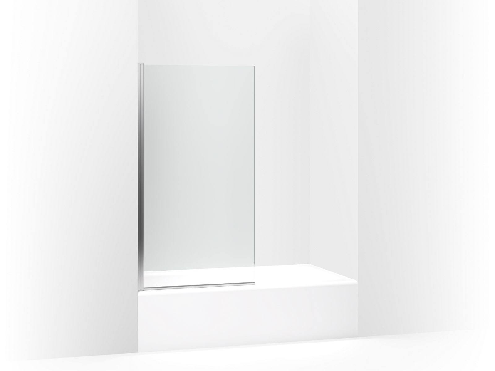 Kohler K-707105-L-SHP Aerie Bath Screen Thick Crystal Clear Glass and Square Corner