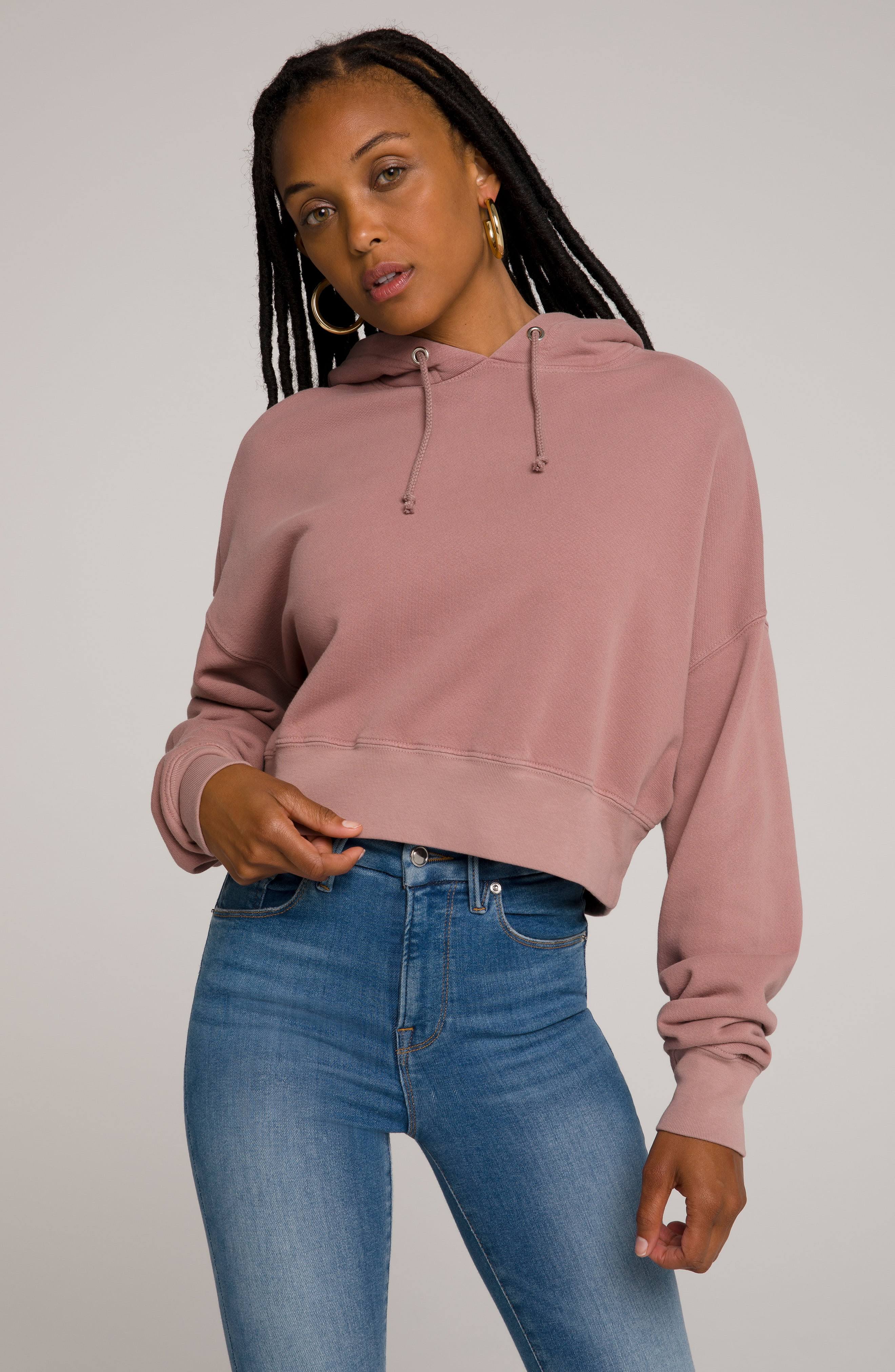 Plus Size Women&s Good American Cool Crop Hoodie