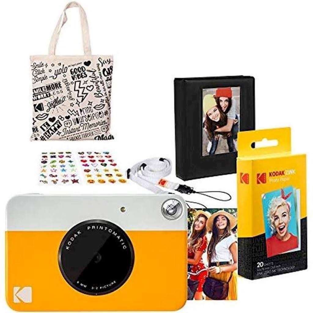 Kodak Printomatic Instant Print Camera (Yellow) Gift Bundle