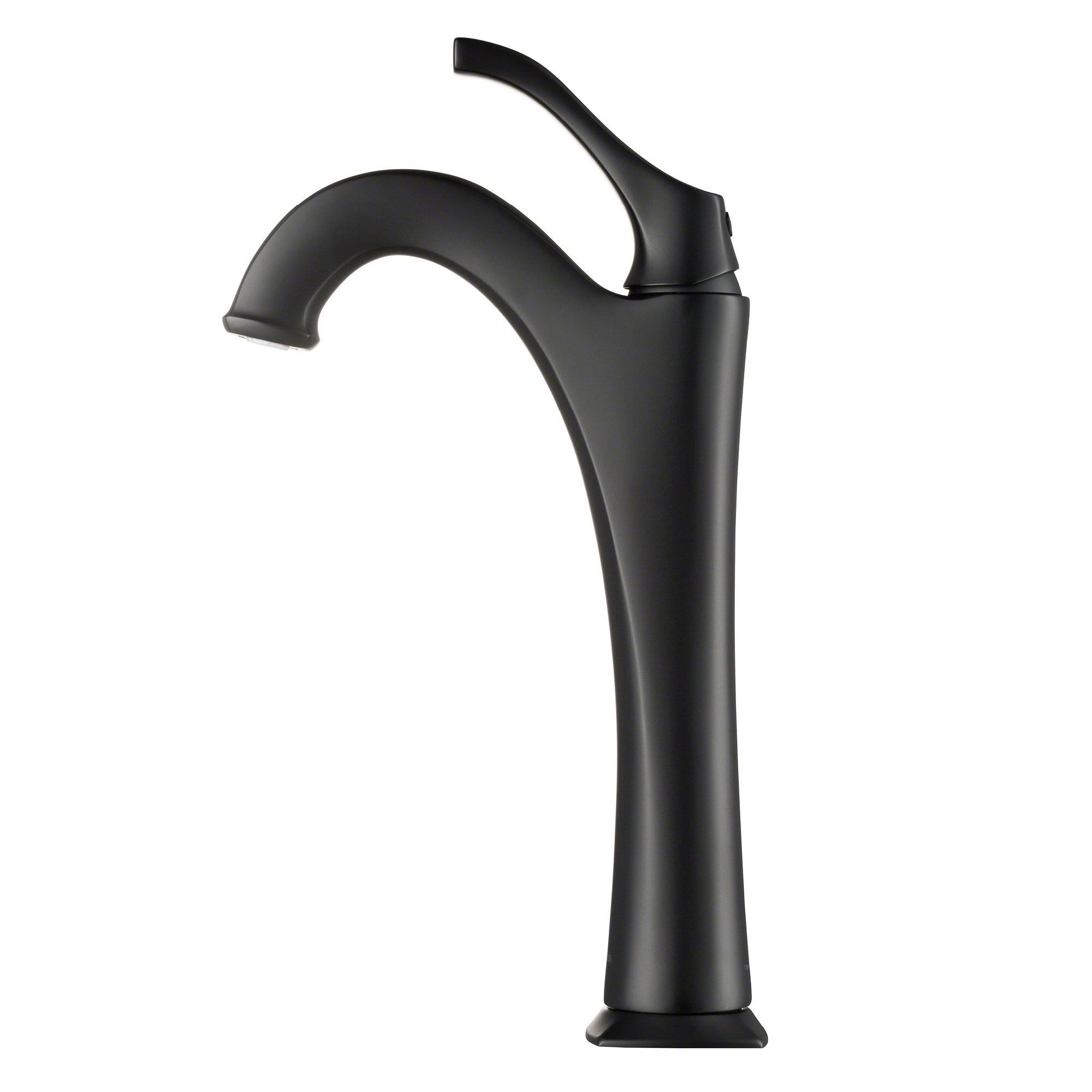 Kraus Arlo Single Handle Vessel Bathroom Faucet - Matte Black