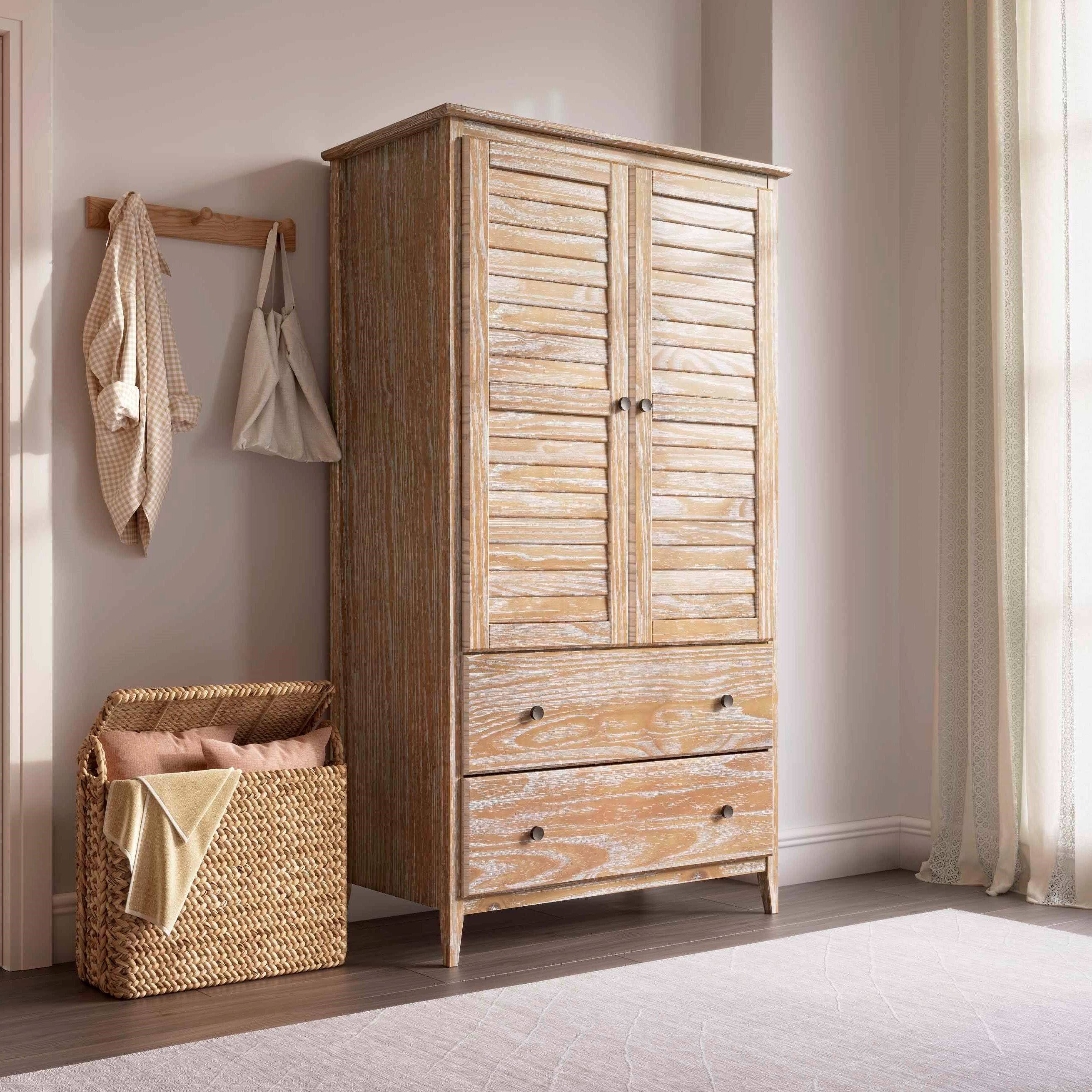 Grain Wood Furniture Greenport 2-Door Armoire - Brushed Driftwood