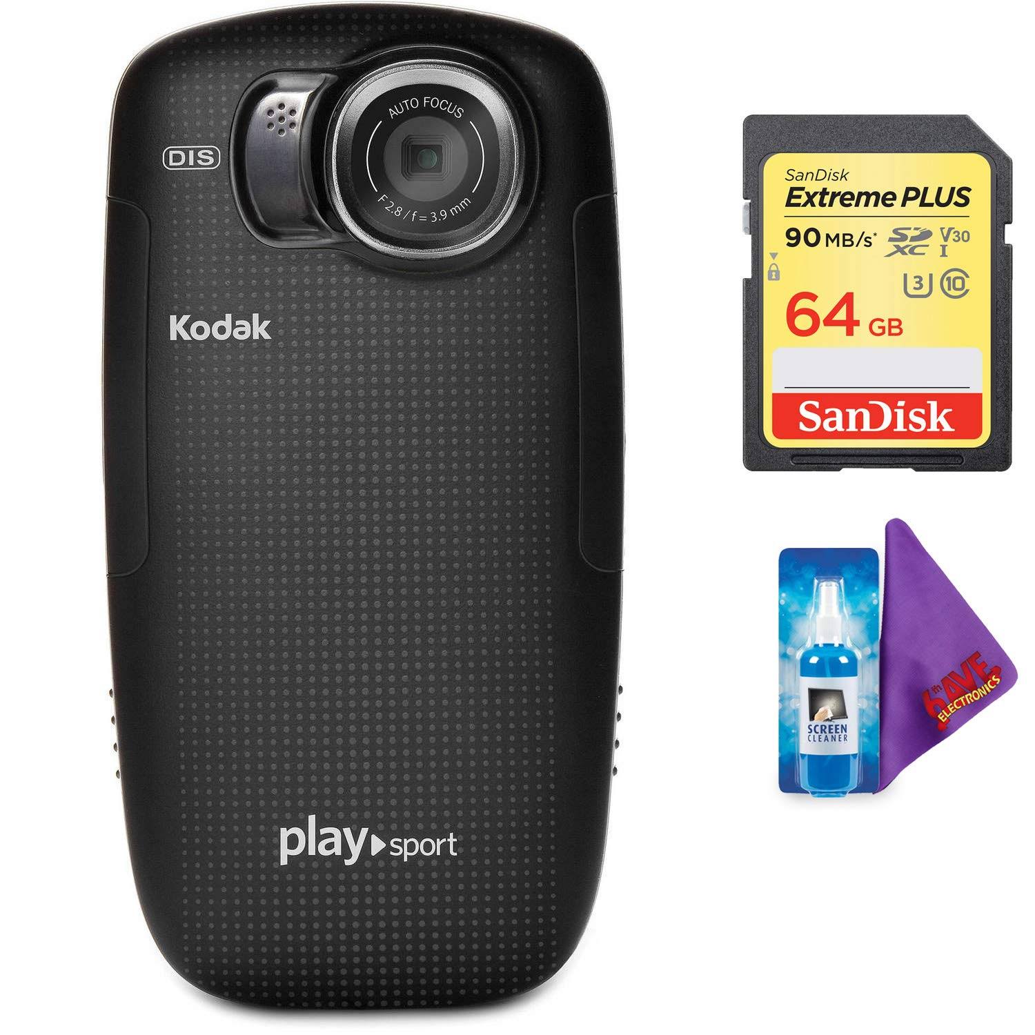 Kodak Playsport ZX5 Video Camera (Black) + Pro Memory Card