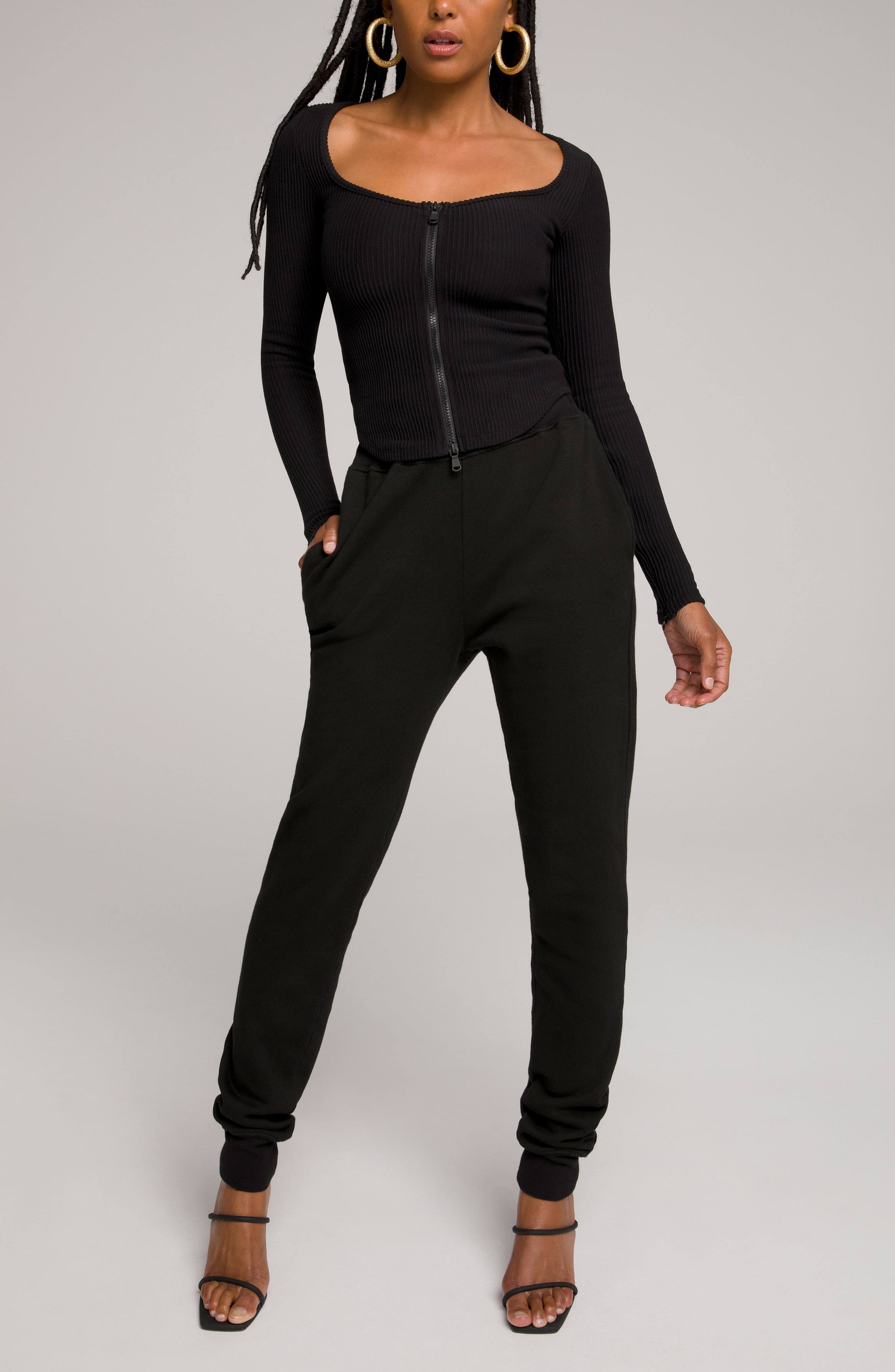 Women&s Good American Good Waist Cotton Terry Joggers