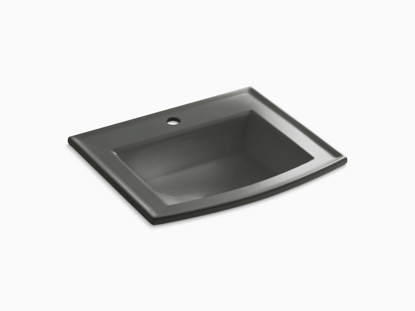 KOHLER K-2356-1-58 Archer Drop-In Bathroom Sink with Single Faucet Hole, Thunder Grey