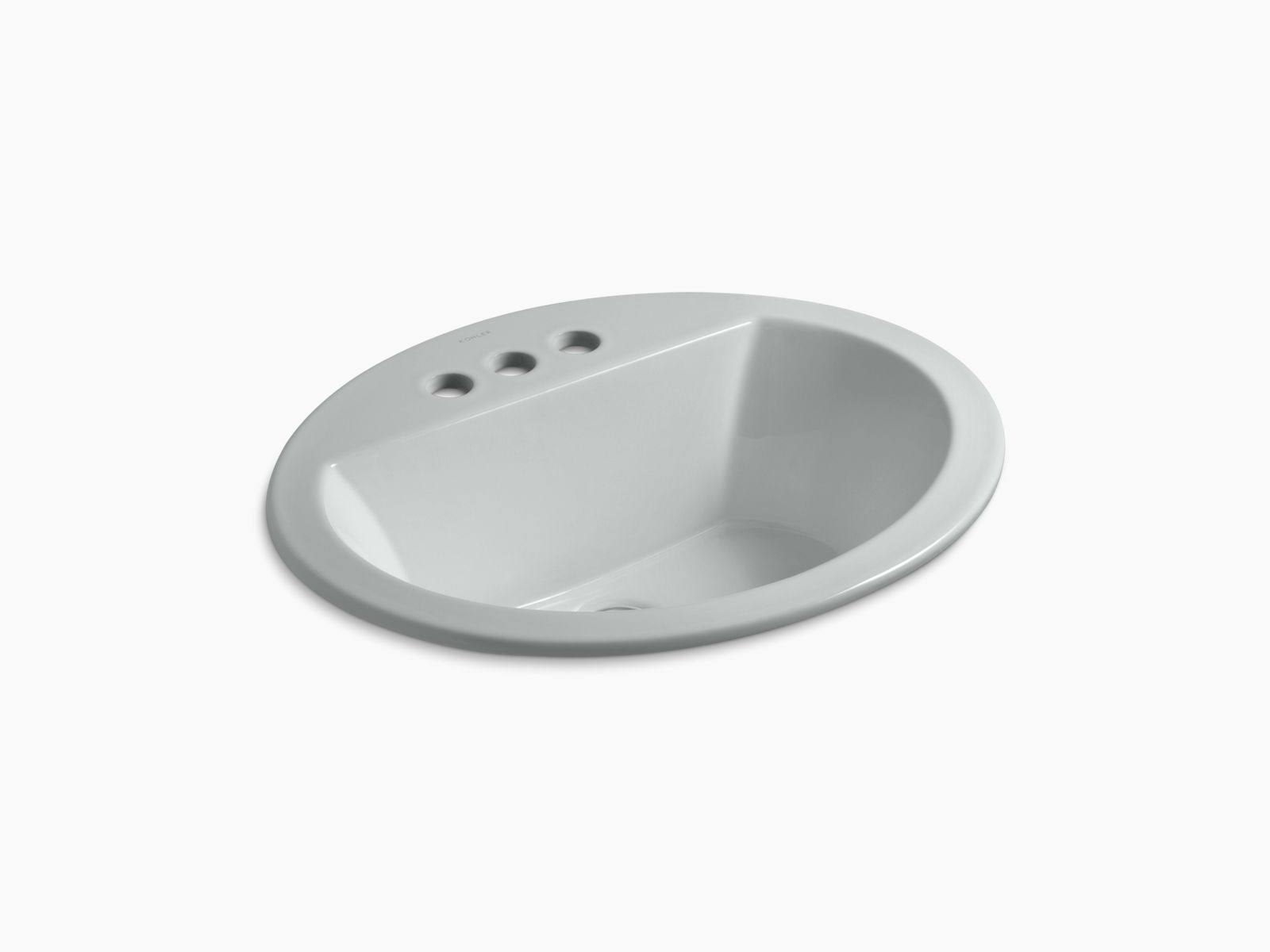Kohler K-2699-4-95 Bryant 20x22 Drop in Bathroom Sink - Ice Grey