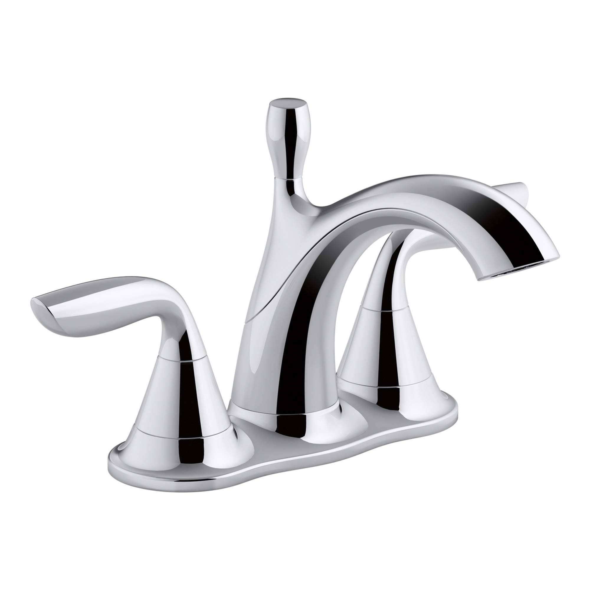 Kohler Bathroom Faucet 4 in. Centerset 2-Handle 1.2 GPM Pop-Up Drain Chrome