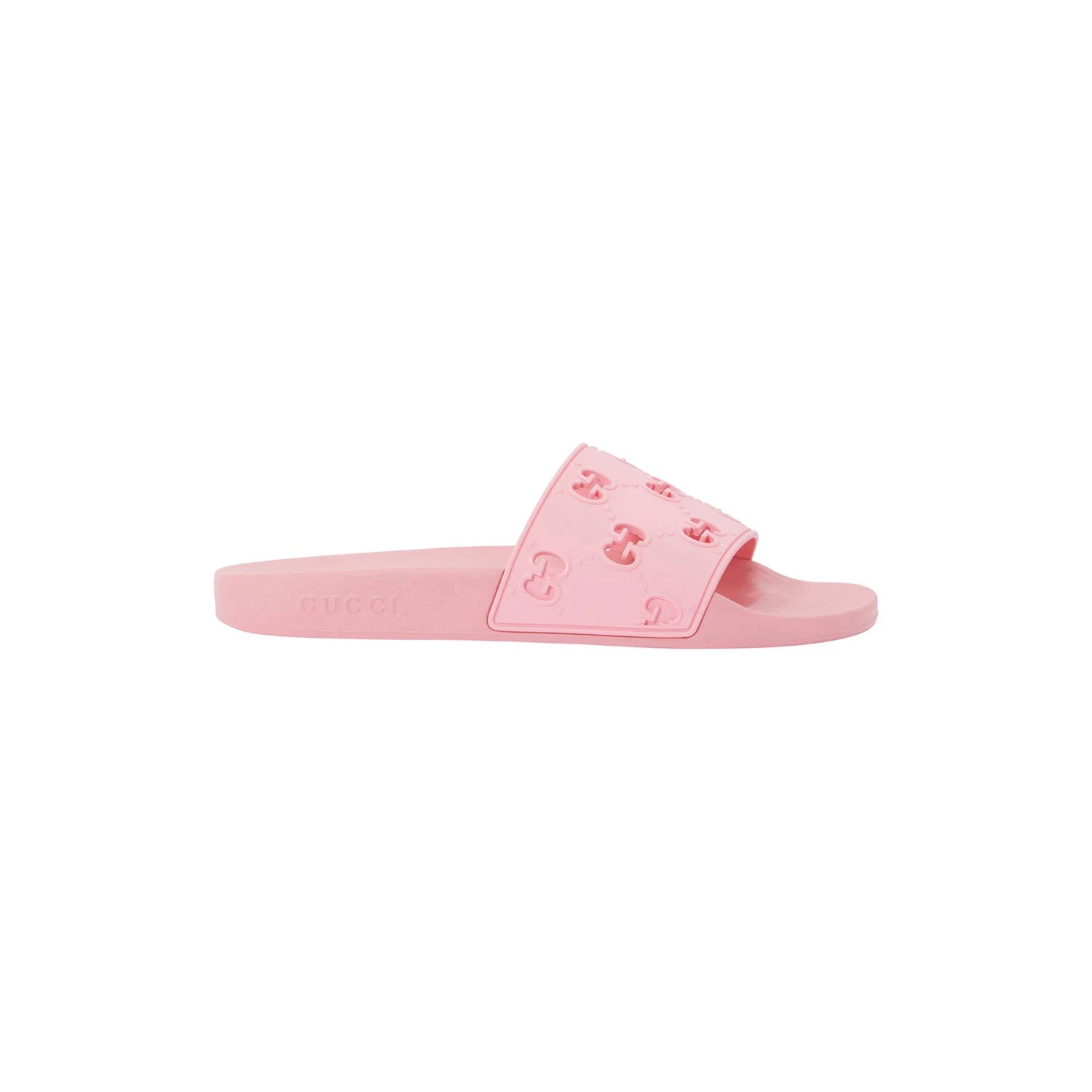 Gucci Pink GG Logo Slides - Pink - Flat Sandals