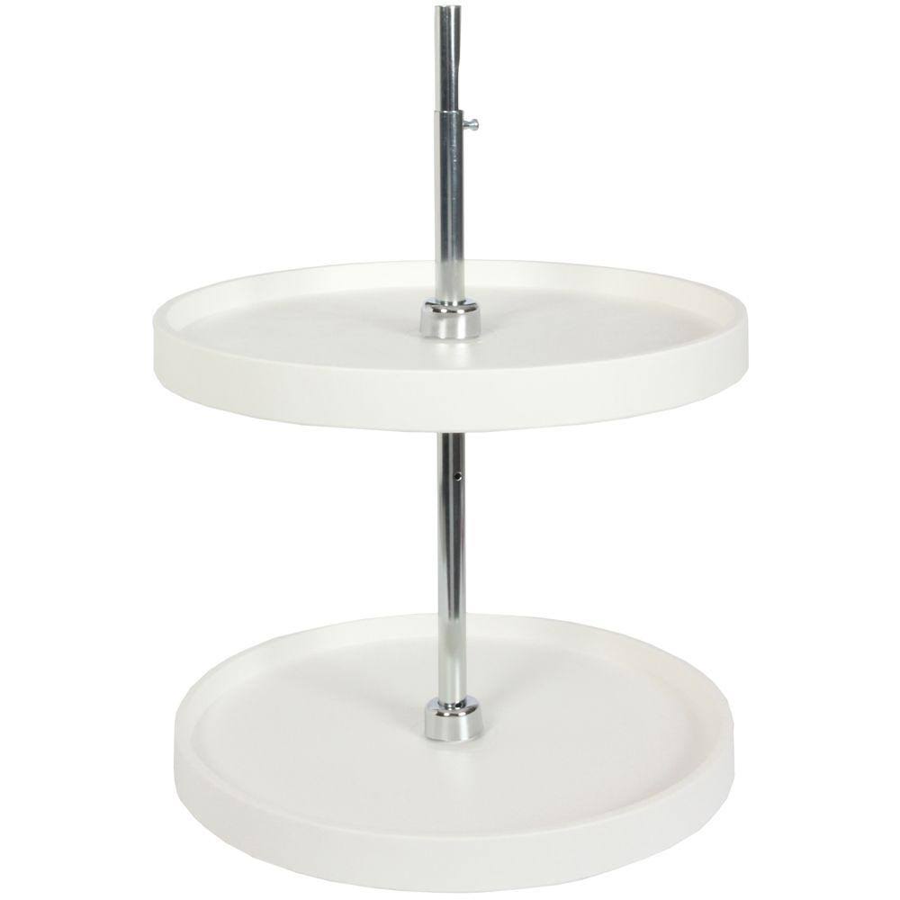 Knape u0026 Vogt 32 in. H x 20 in. W x 20 in. D 2-Shelf Full Round Lazy Susan Cabinet Organizer, White