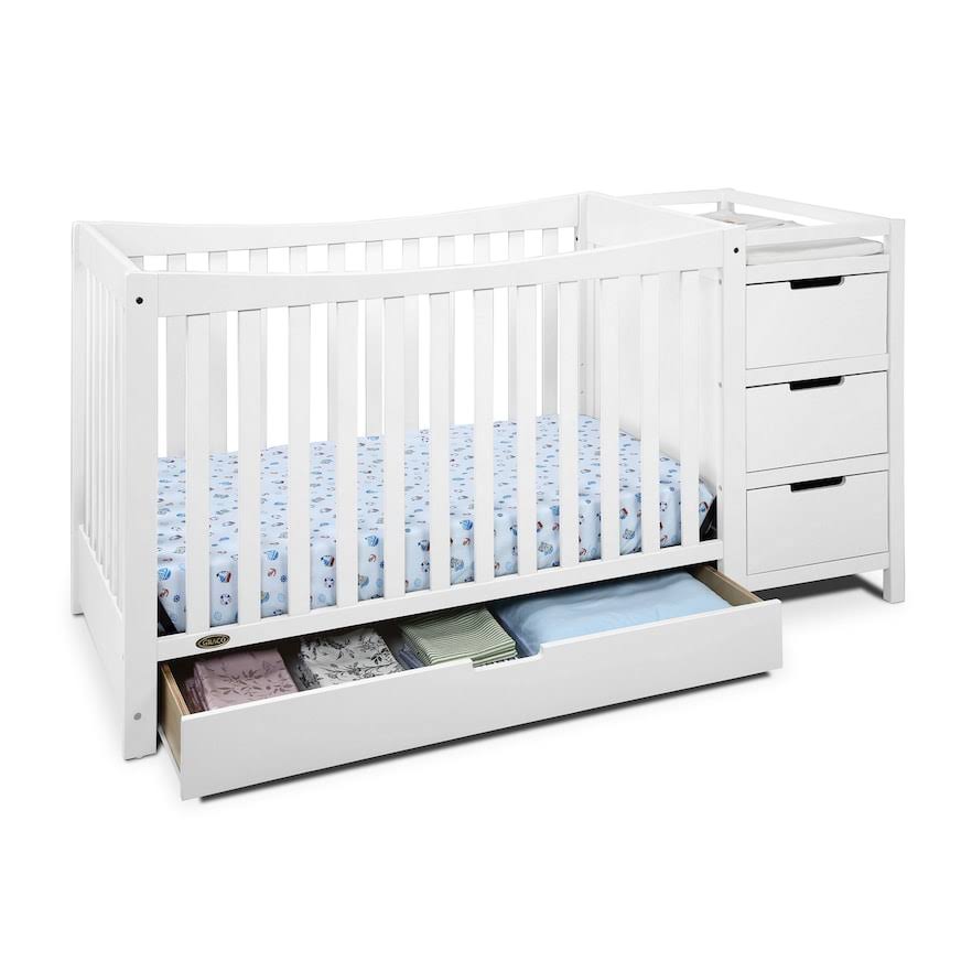 Graco Remi 4-in-1 Convertible Crib and Changer, White