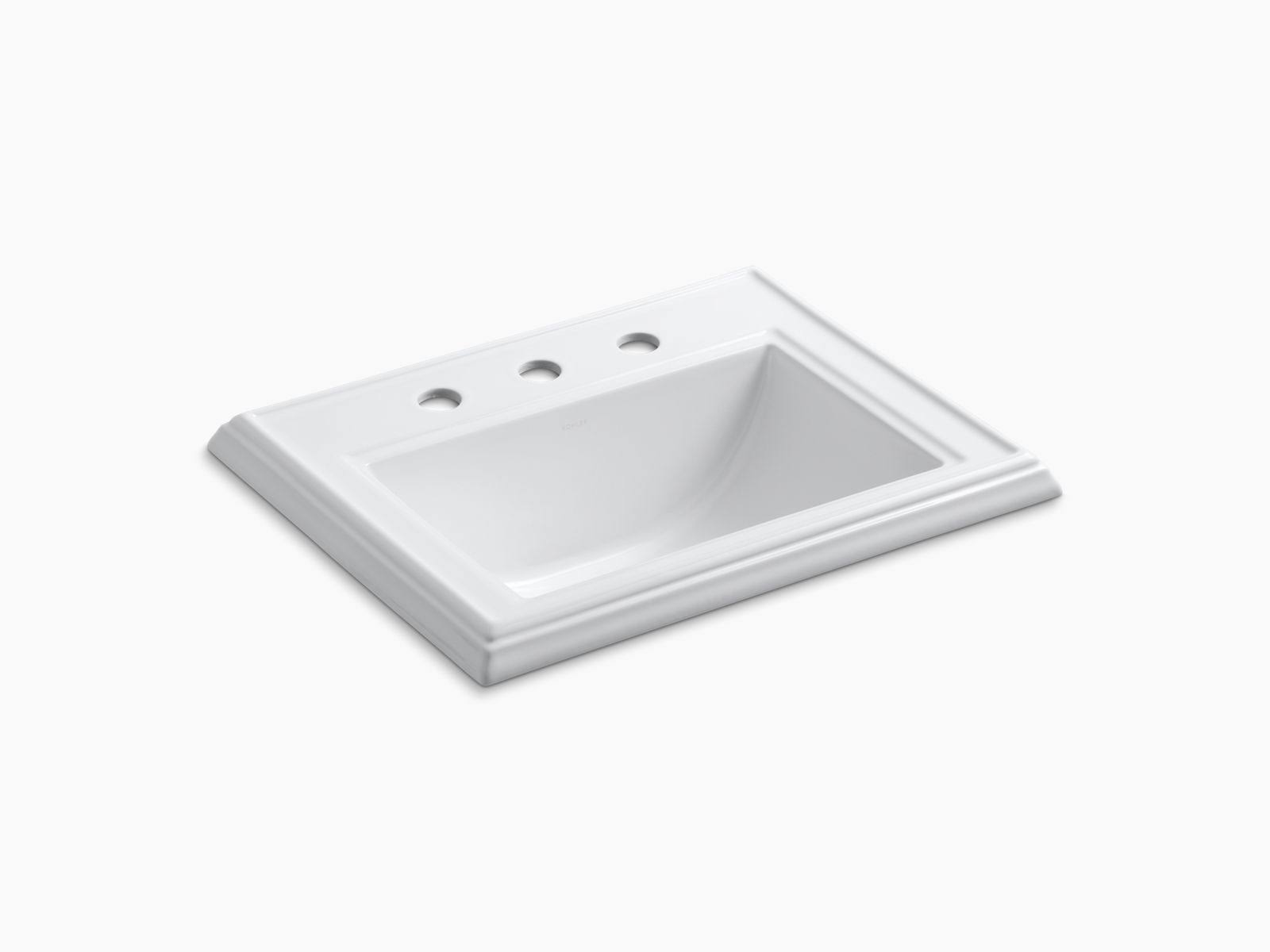 Kohler K-2241-8-0 Memoirs Classic Drop-in Bathroom Sink White