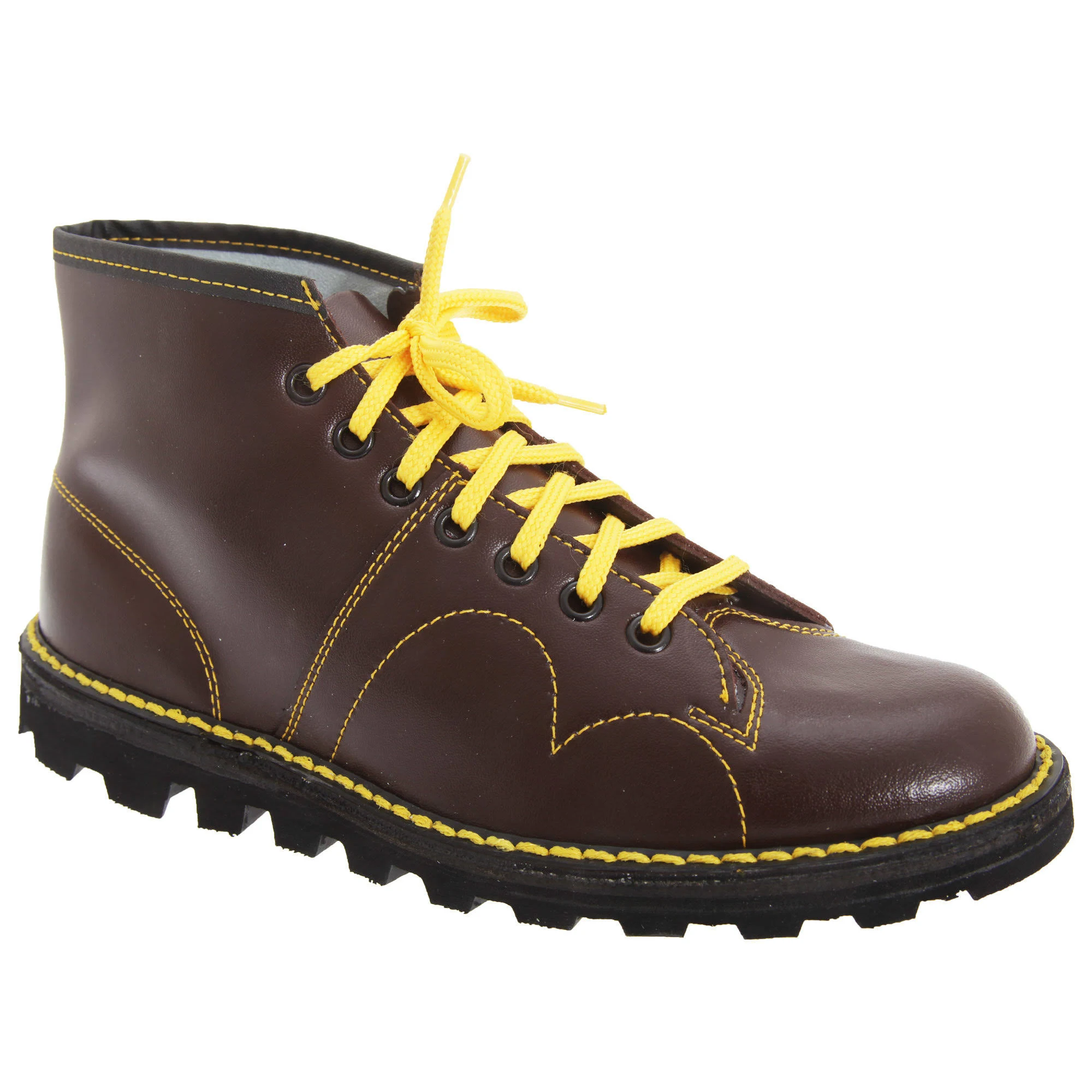 Grafters Unisex Original Leather Monkey Boots Wine UK 10