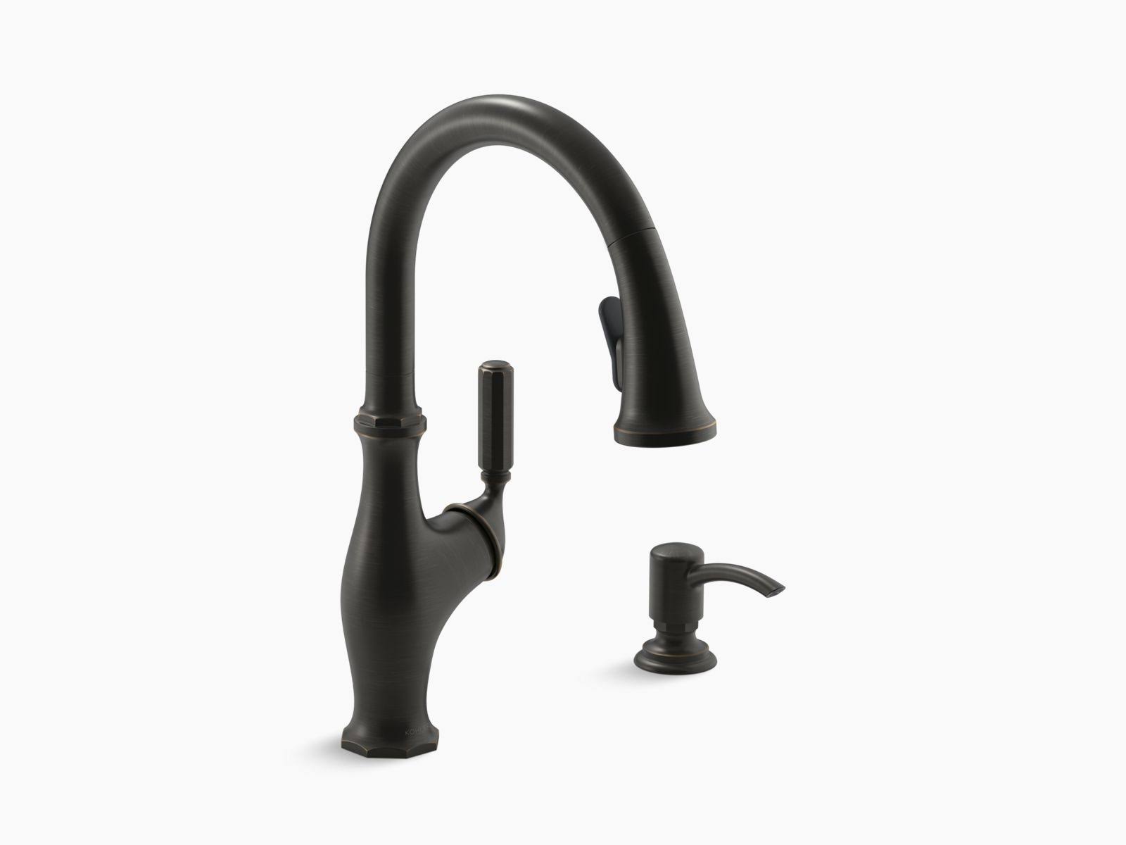 Worth Single-Handle Pull-Down Sprayer Kitchen Faucet in Oil Rubbed Bronze