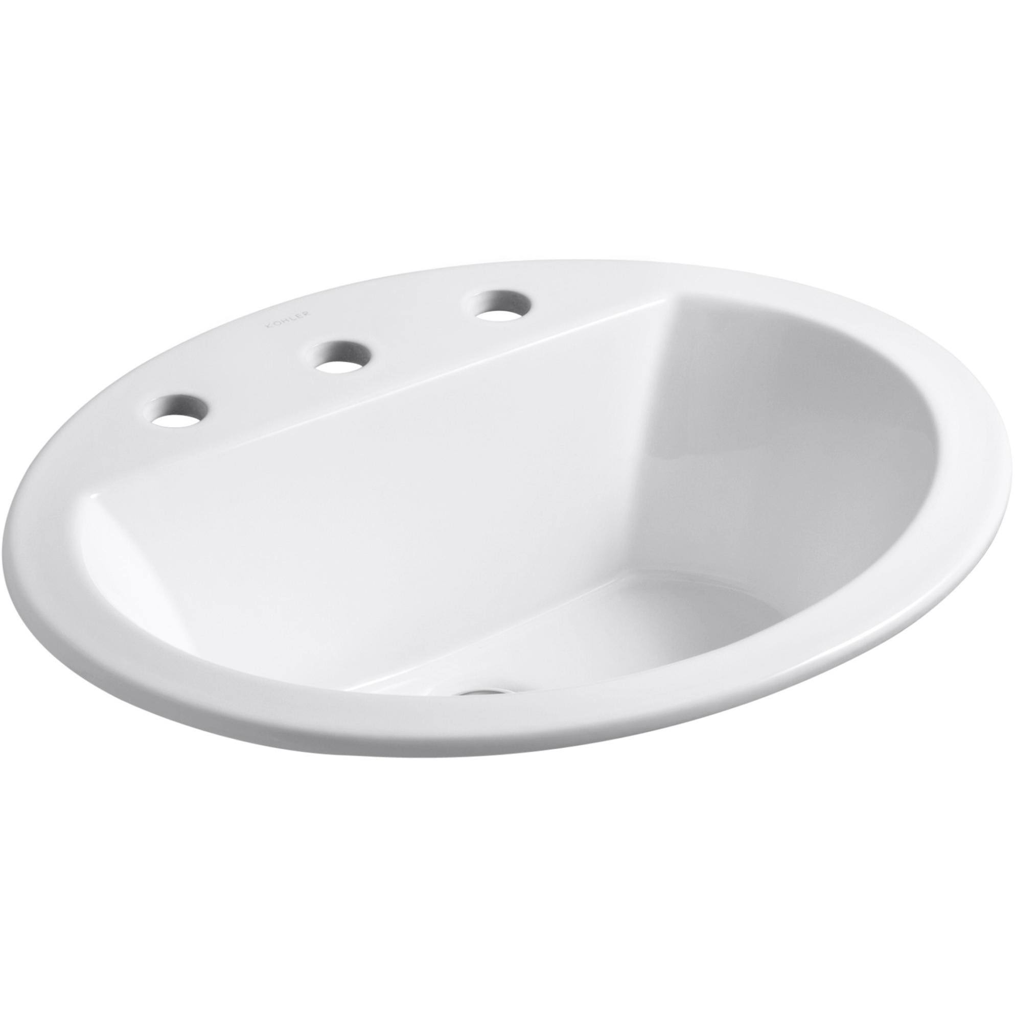 Kohler Bryant White Drop-in Oval Bathroom Sink with Overflow 2699-8-0