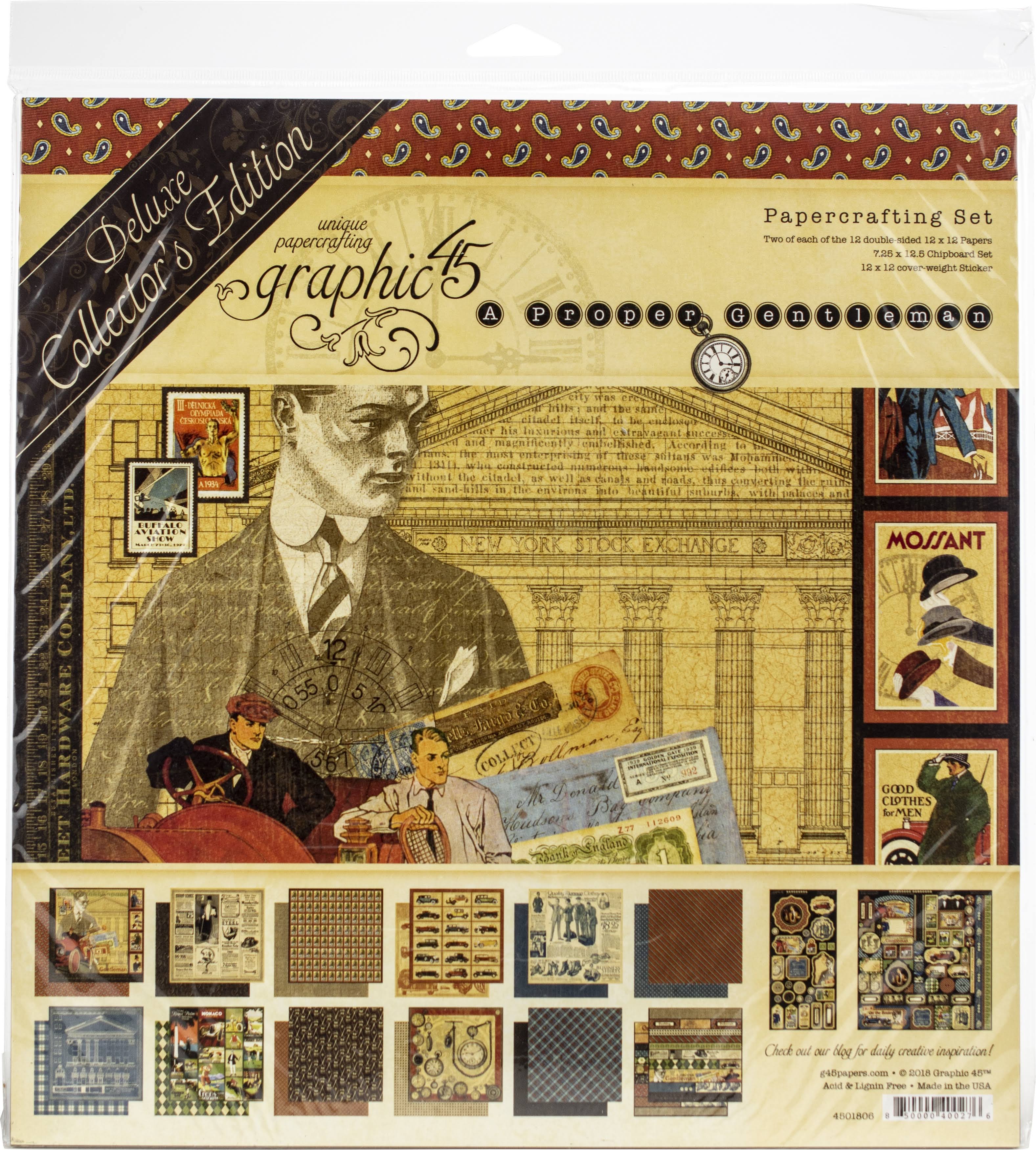 Graphic 45 A Proper Gentleman Deluxe Collector&&s Edition