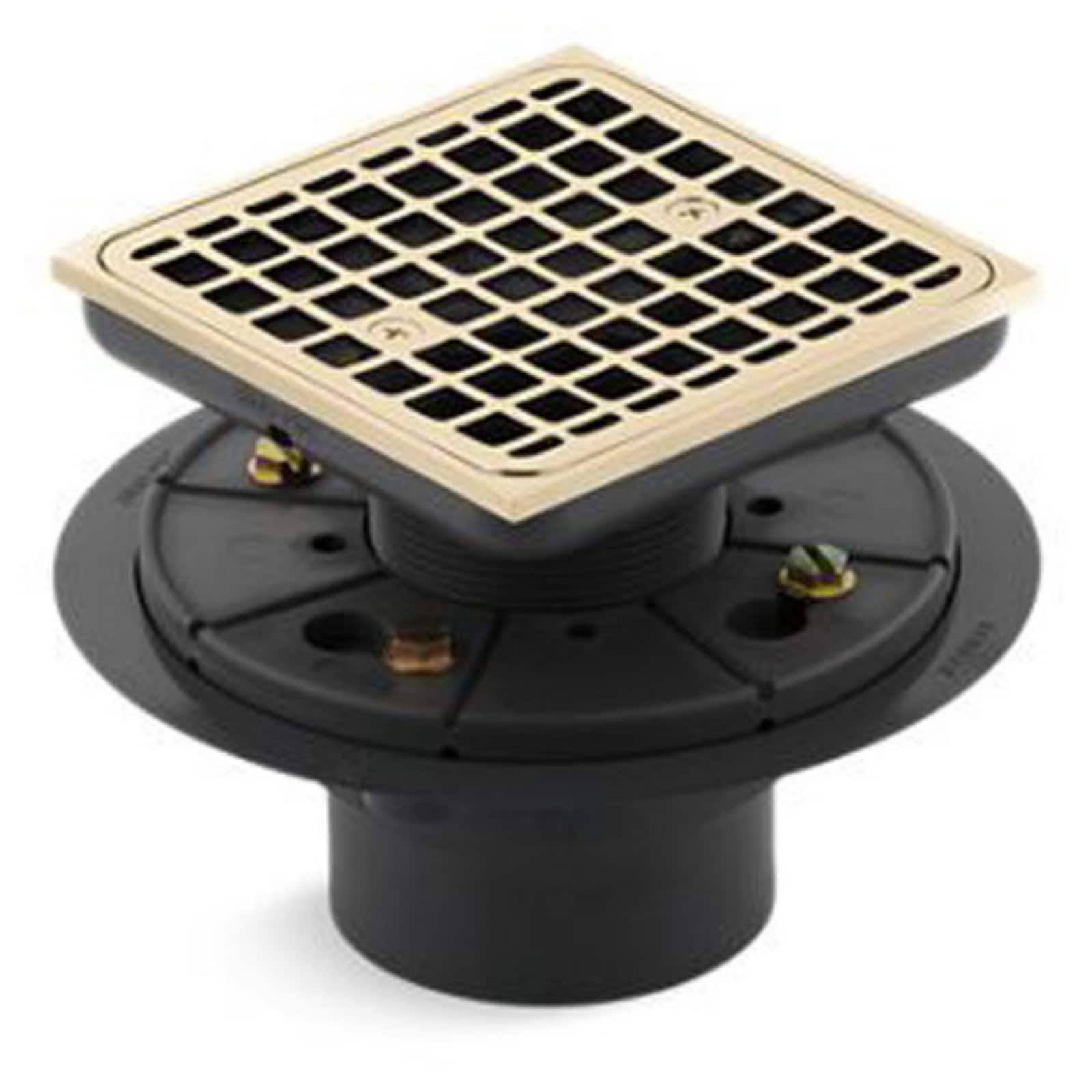 KOHLER K-9136-AF Square Design Tile-In Shower Drain, Vibrant French Gold