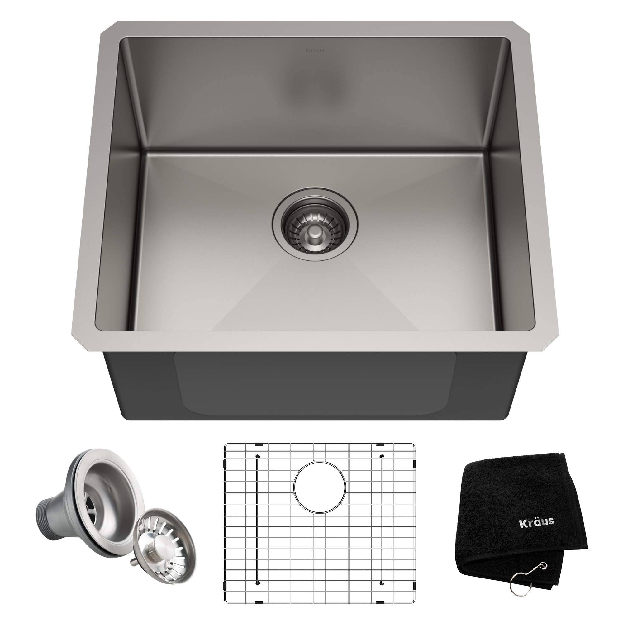 Kraus KHU101-21 Undermount 21 in. 1-Bowl Stainless Steel (Silver) Kitchen Sink