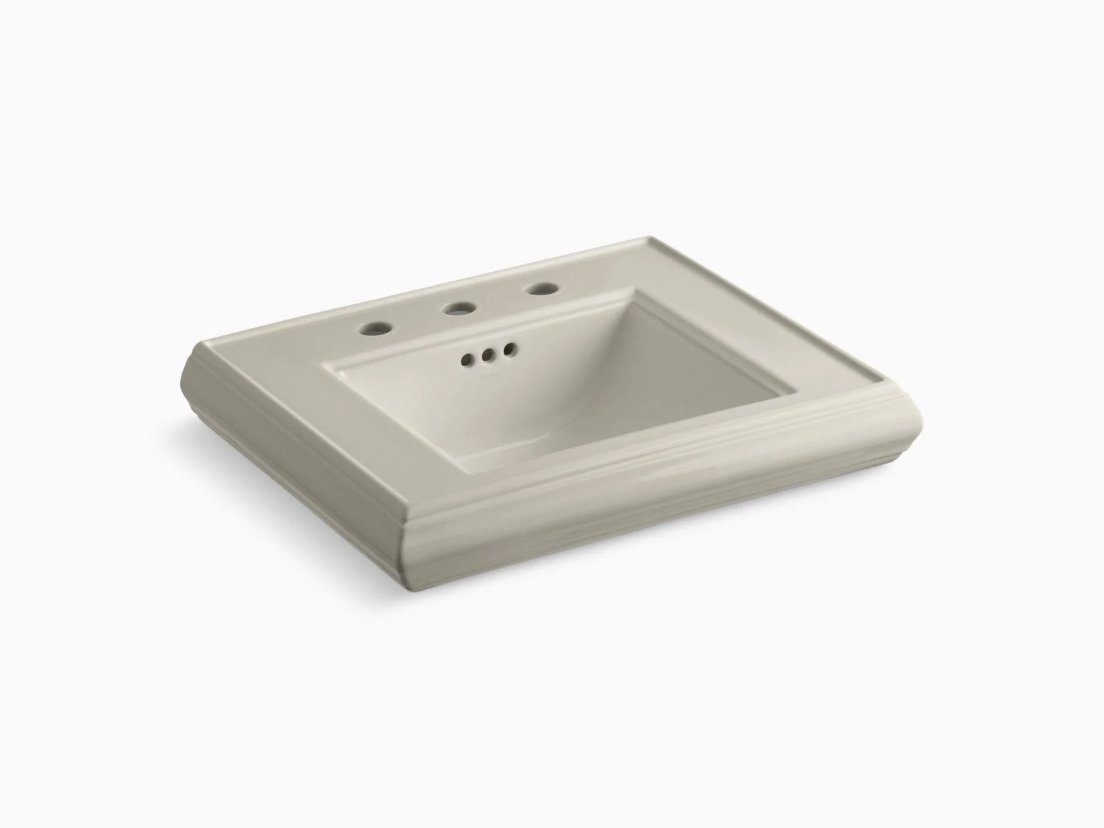KOHLER K-2239-8-G9 Memoirs Pedestal Bathroom Sink Basin with 8 In. Widespread Faucet Holes, Sandbar