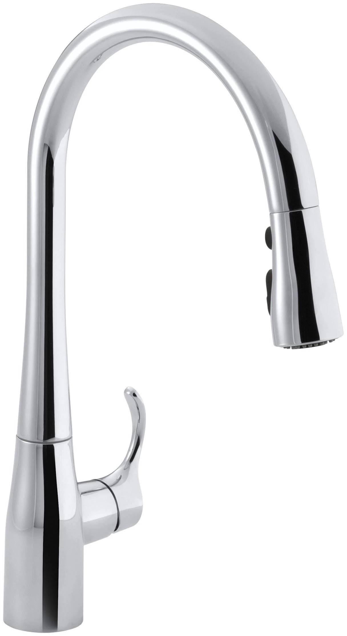 Kohler K 596 CP Simplice Single Hole Pull Down Kitchen Faucet Polished Chrome