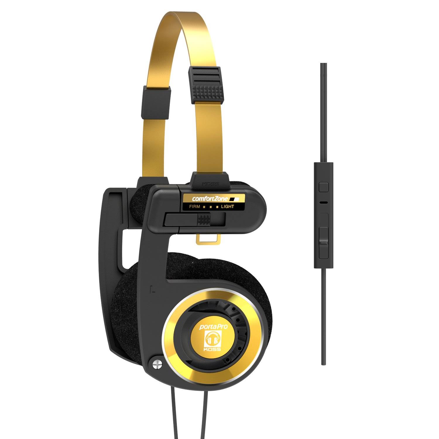 Koss Porta Pro Limited Edition Black Gold Headphones with Microphone Volume Control