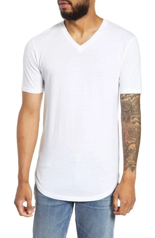 Goodlife Scallop Triblend V-Neck T-Shirt White