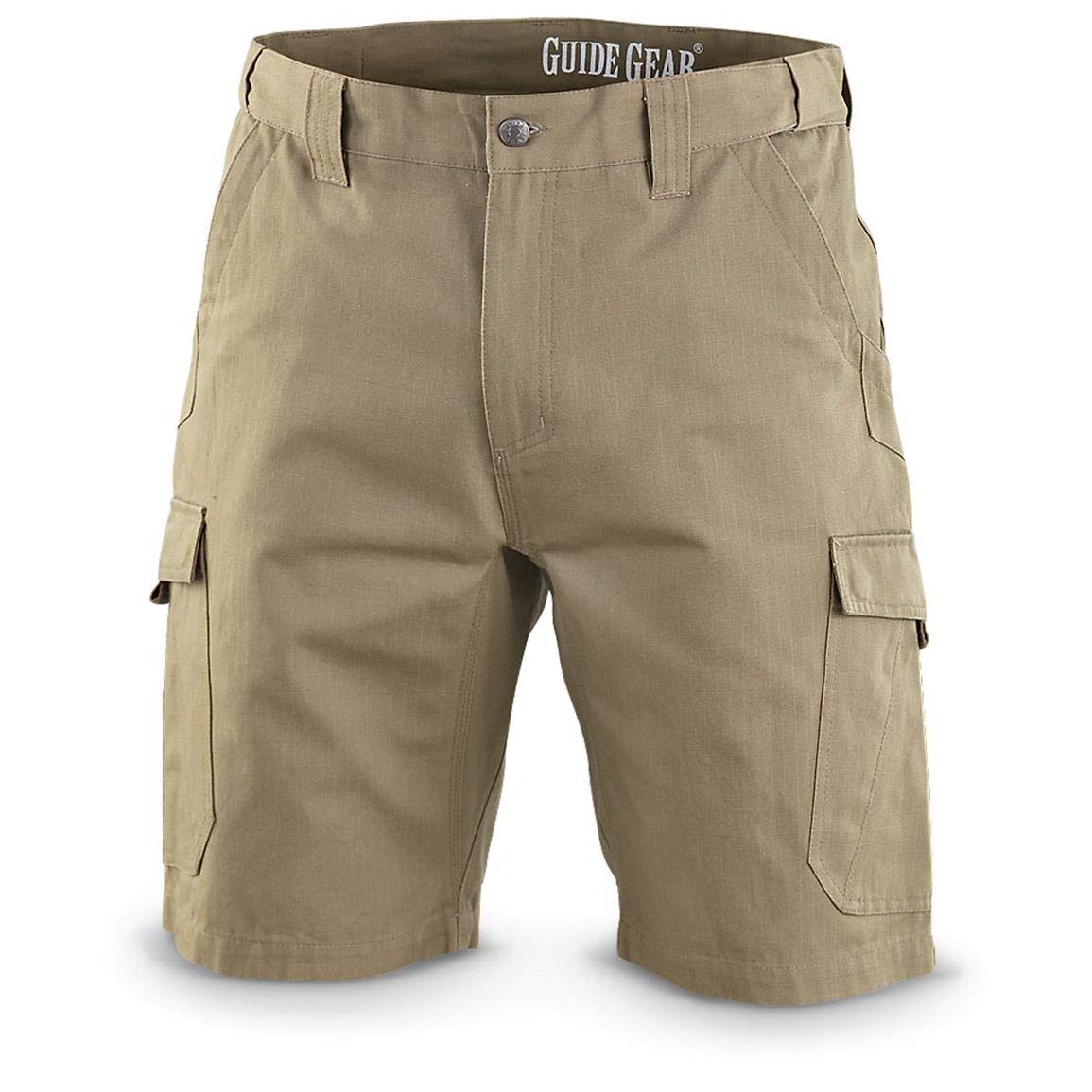 Guide Gear Men&s Ripstop Cargo Shorts, Male, 50, Khaki