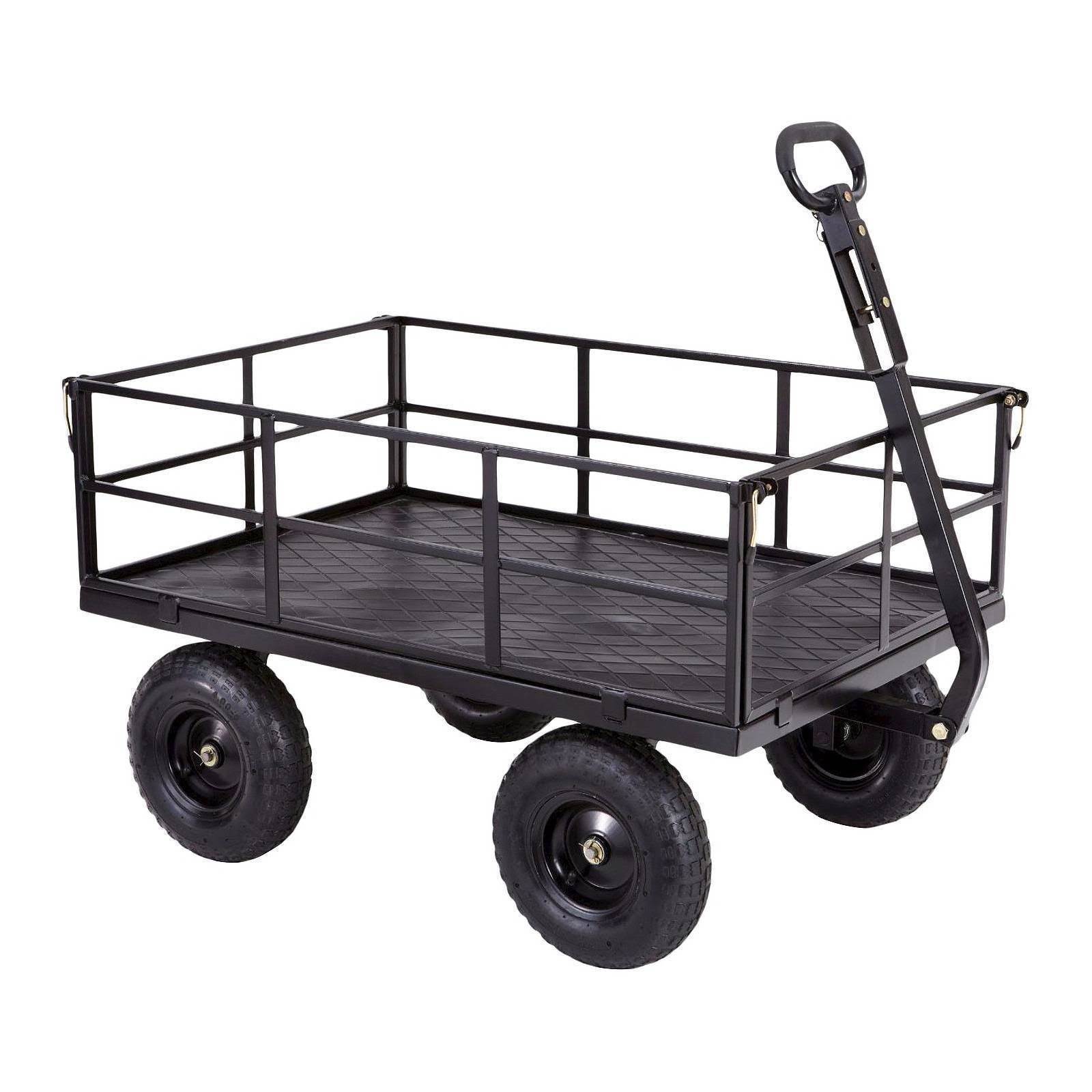 Gorilla Carts 1,200 lb. Heavy-Duty Steel Utility Cart, Black
