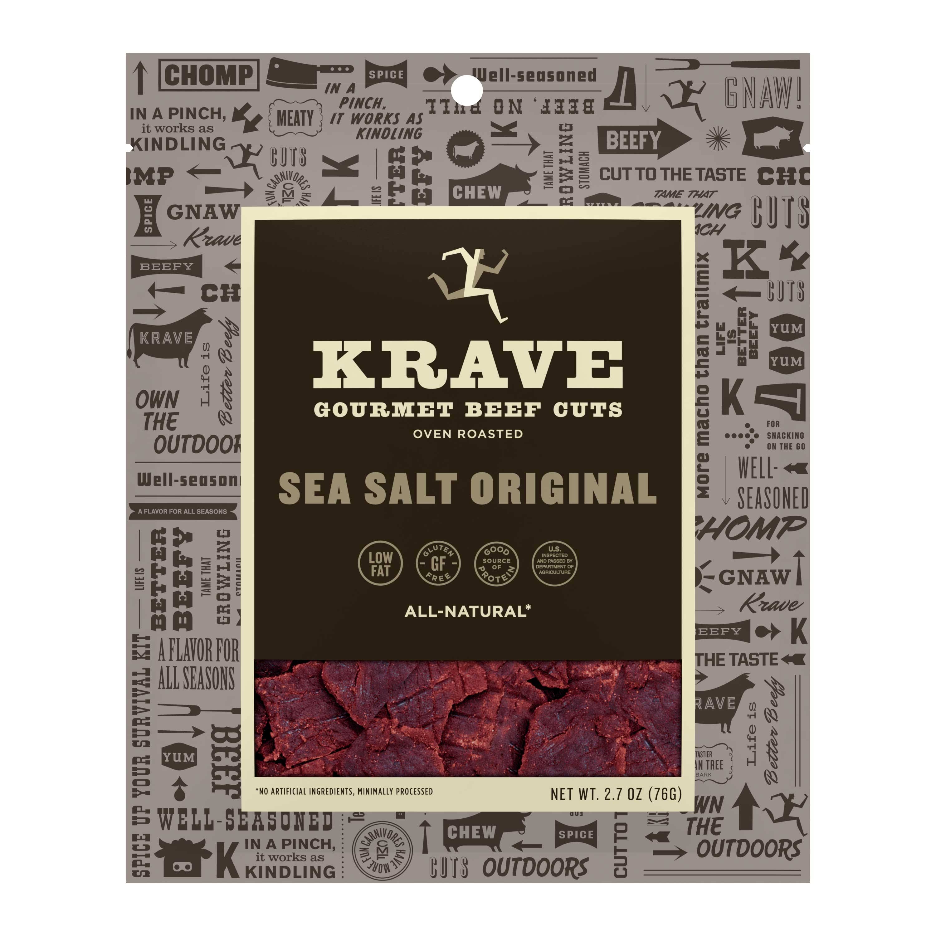 Krave Jerky Gourmet Beef Cuts, Original Sea Salt, 2.7 Ounce