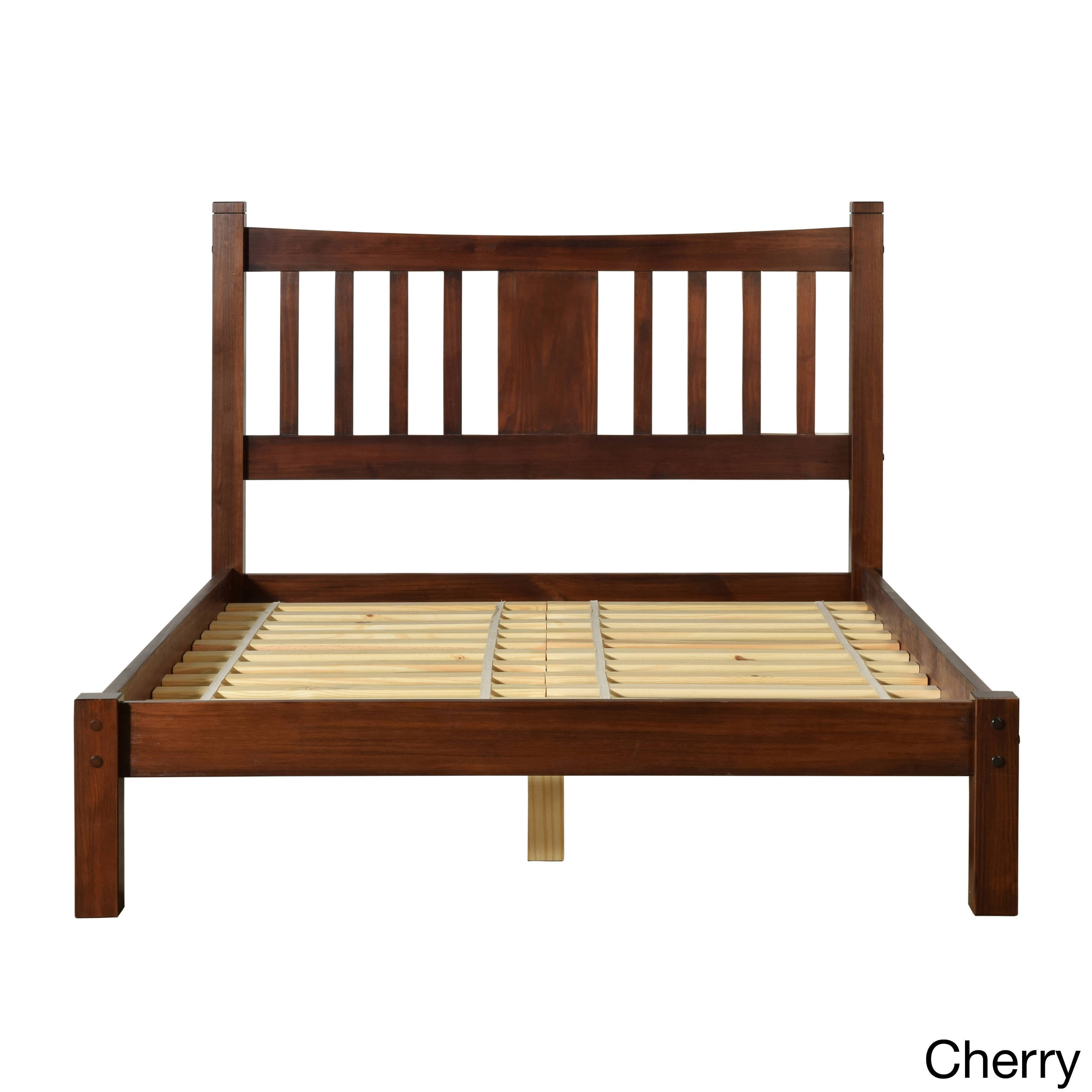 Shaker Platform Bed Grain Wood Furniture Color: Cherry, Size: Queen